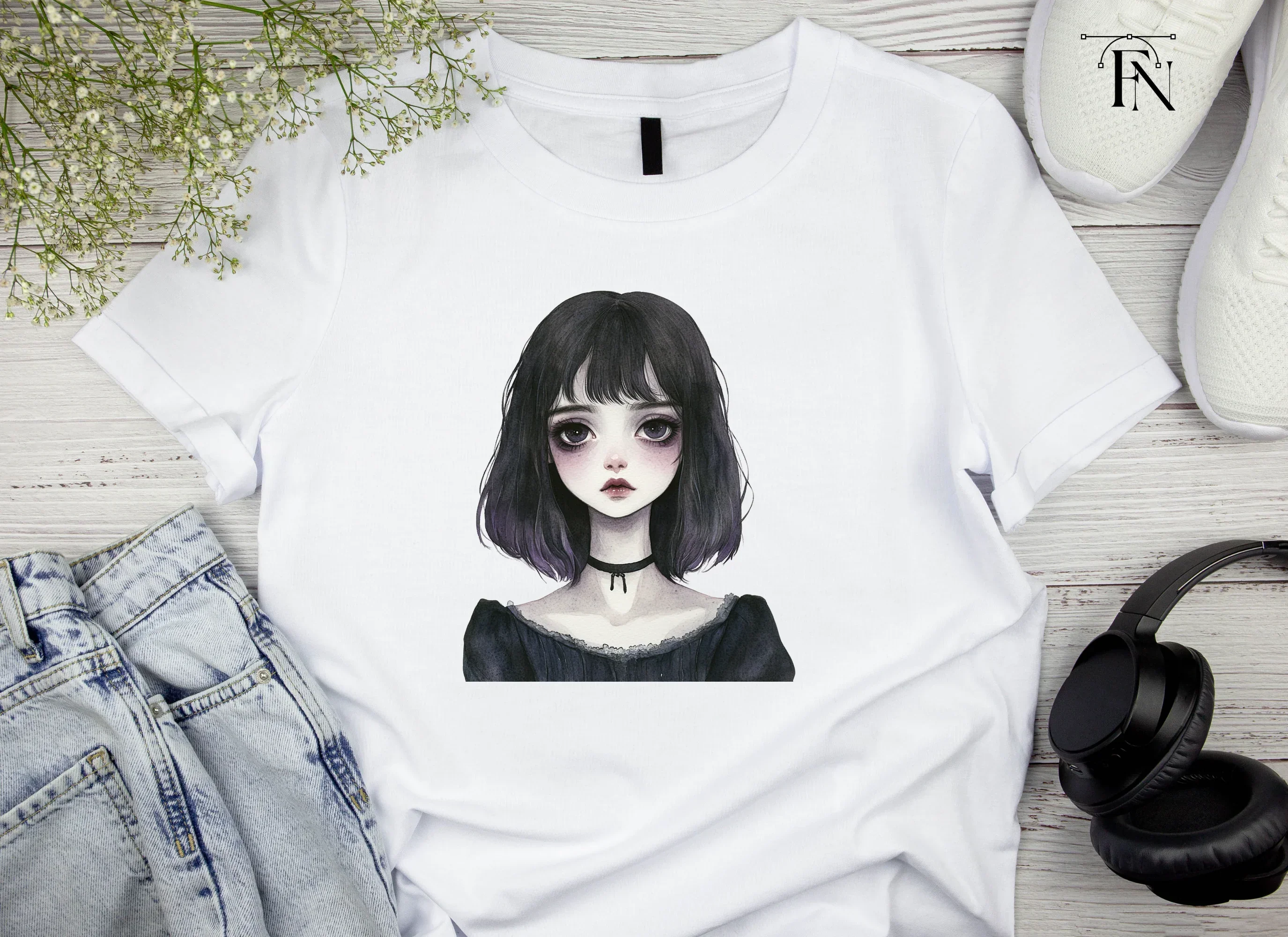 Dark Aesthetic Goth Girl Clipart Bundle - Image 4