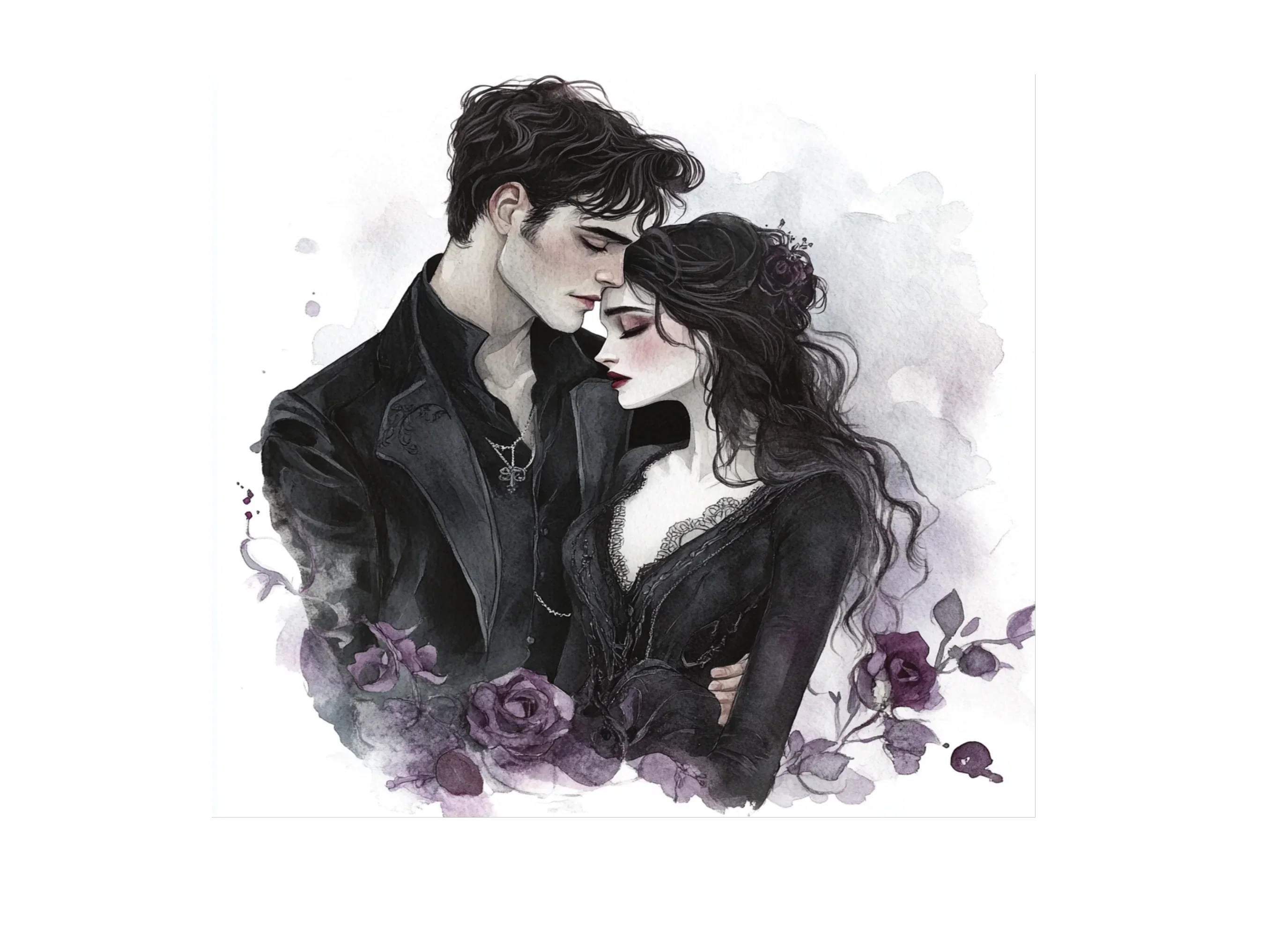 Dark Fantasy Love Story Illustrations Clipart Bundle - Image 3