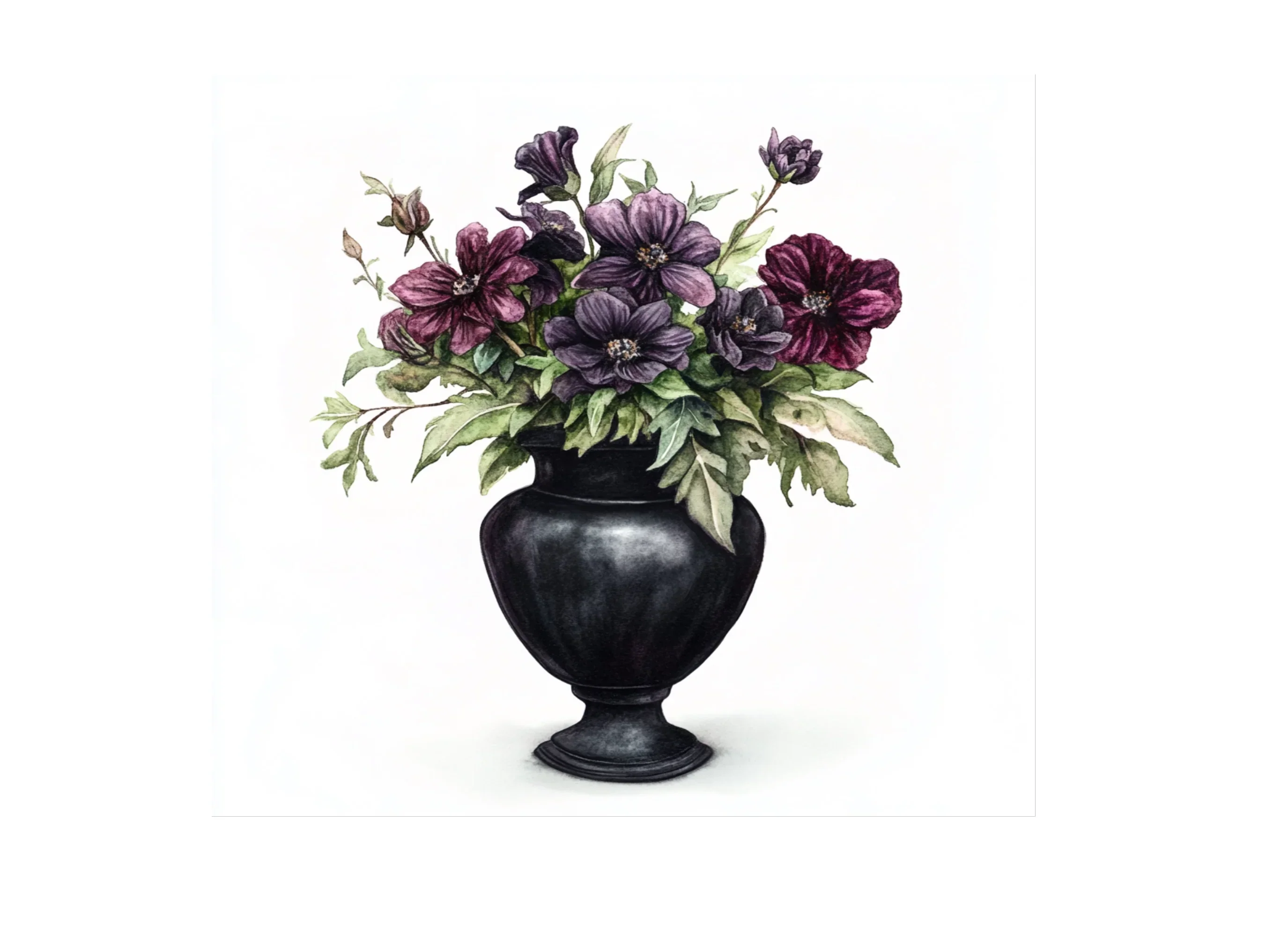 Dark Floral Vase Arrangements Clipart Bundle - Image 2