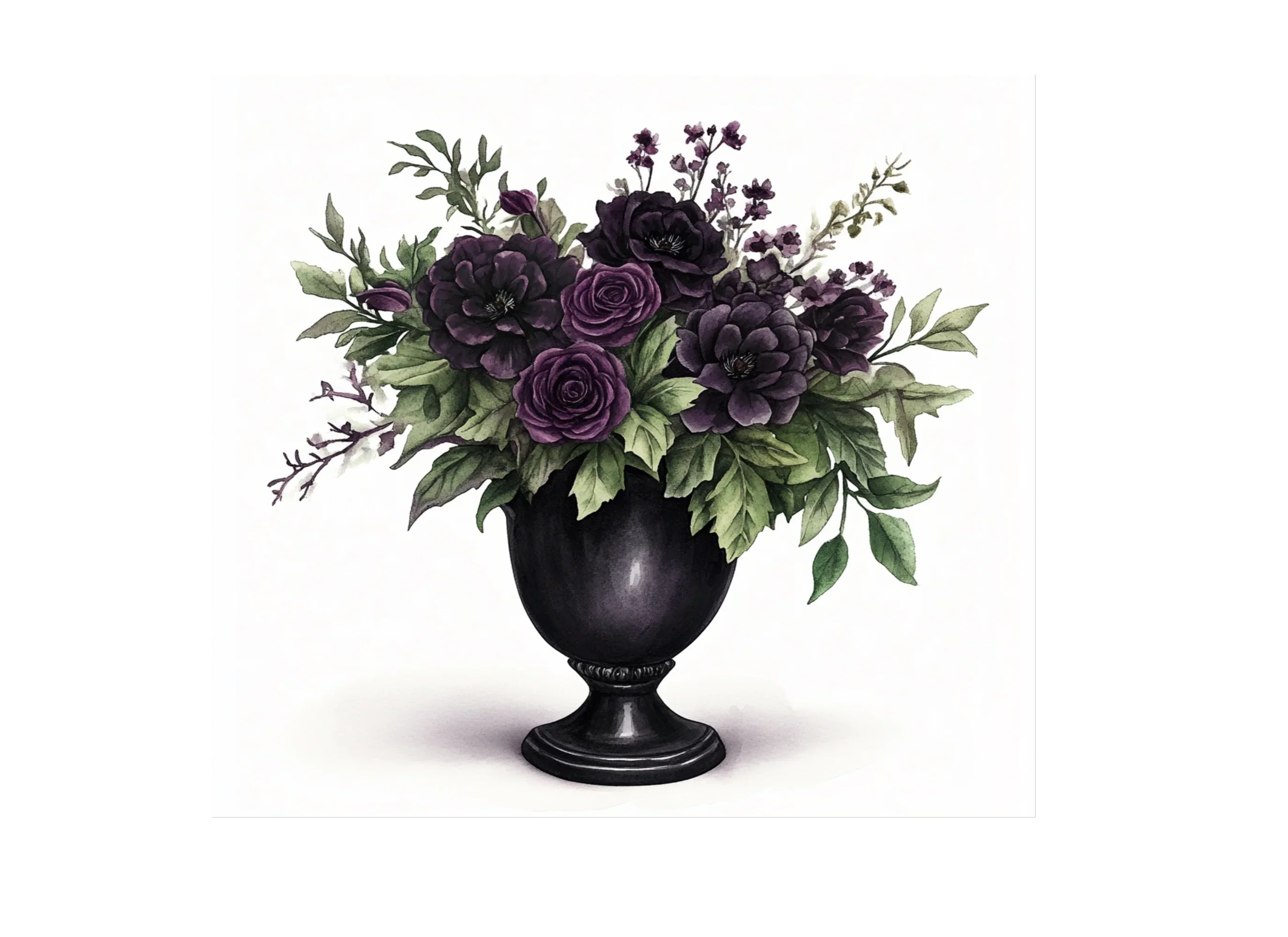 Dark Floral Vase Arrangements Clipart Bundle - Image 3