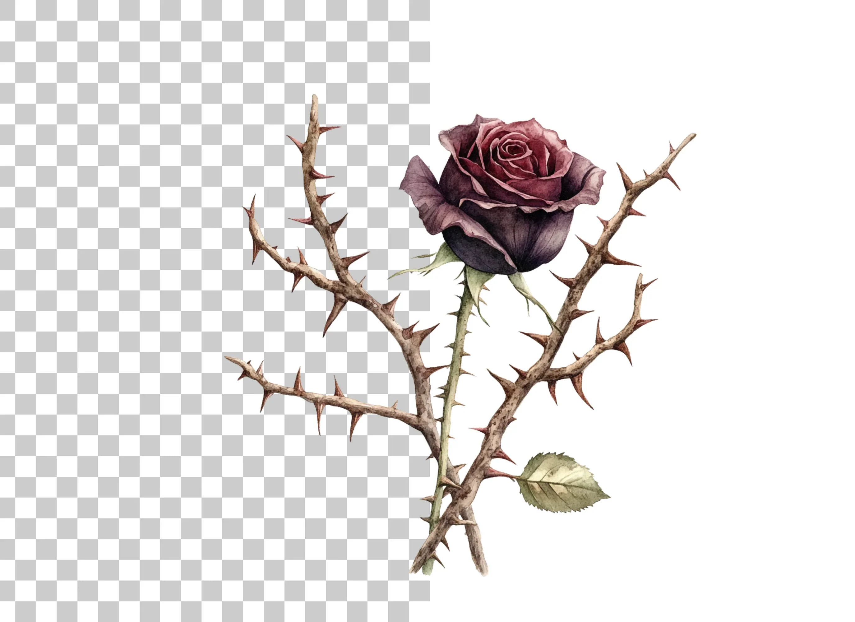 Dark Roses and Thorns Clipart Bundle - Image 2