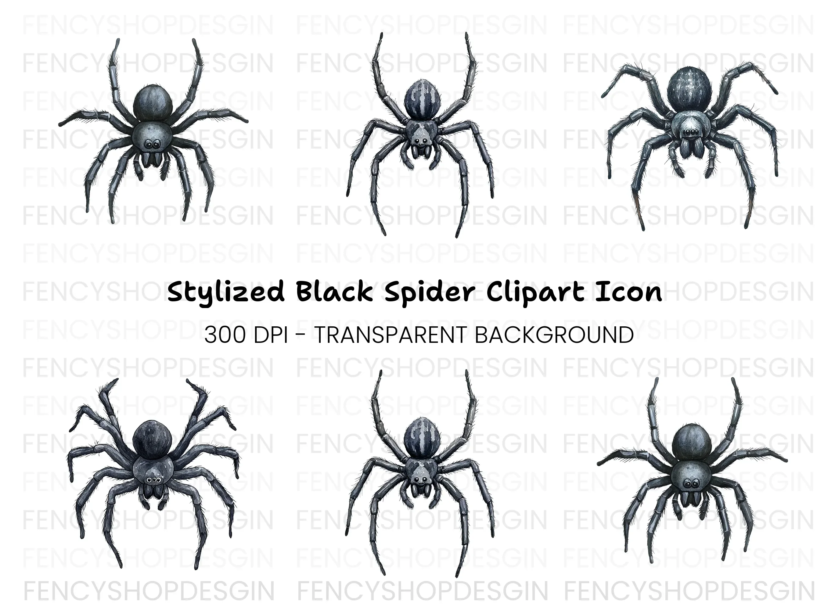 Dark Spider Clipart Bundle