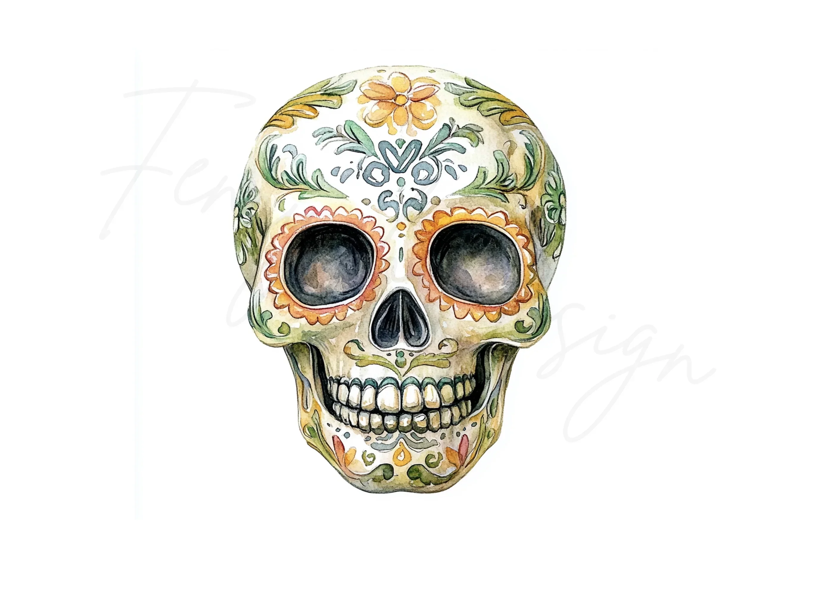 Day of the Dead Sugar Skull Clipart Bundle - Image 3