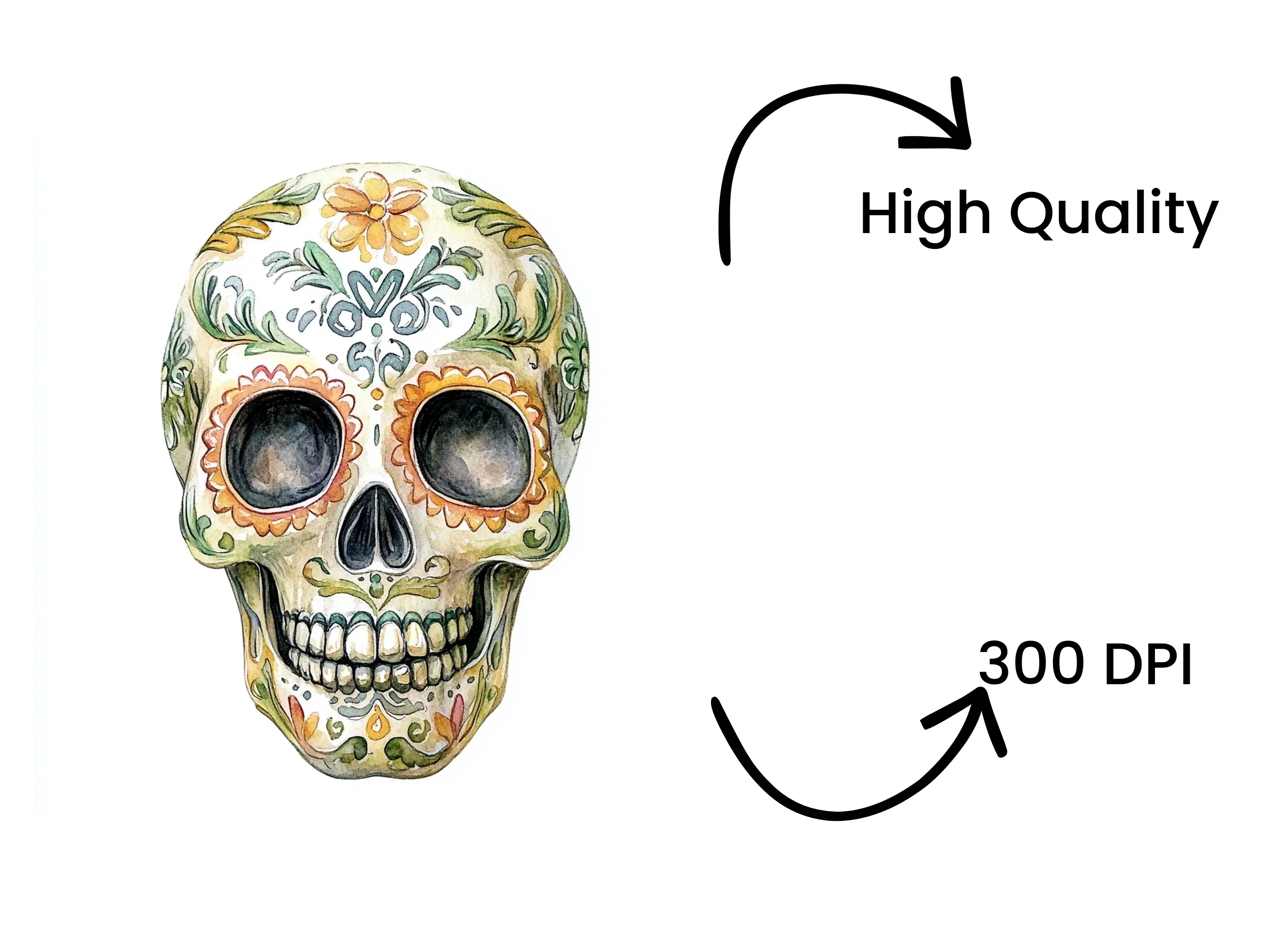 Day of the Dead Sugar Skull Clipart Bundle - Image 4