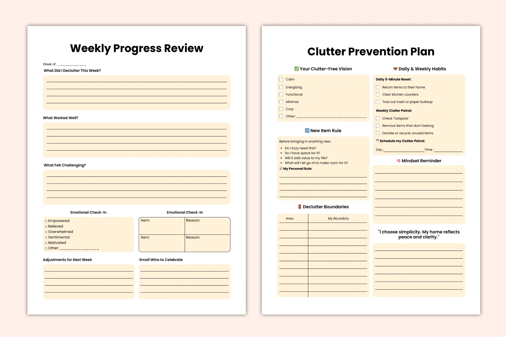 Declutter Simplify Workbook - Image 3