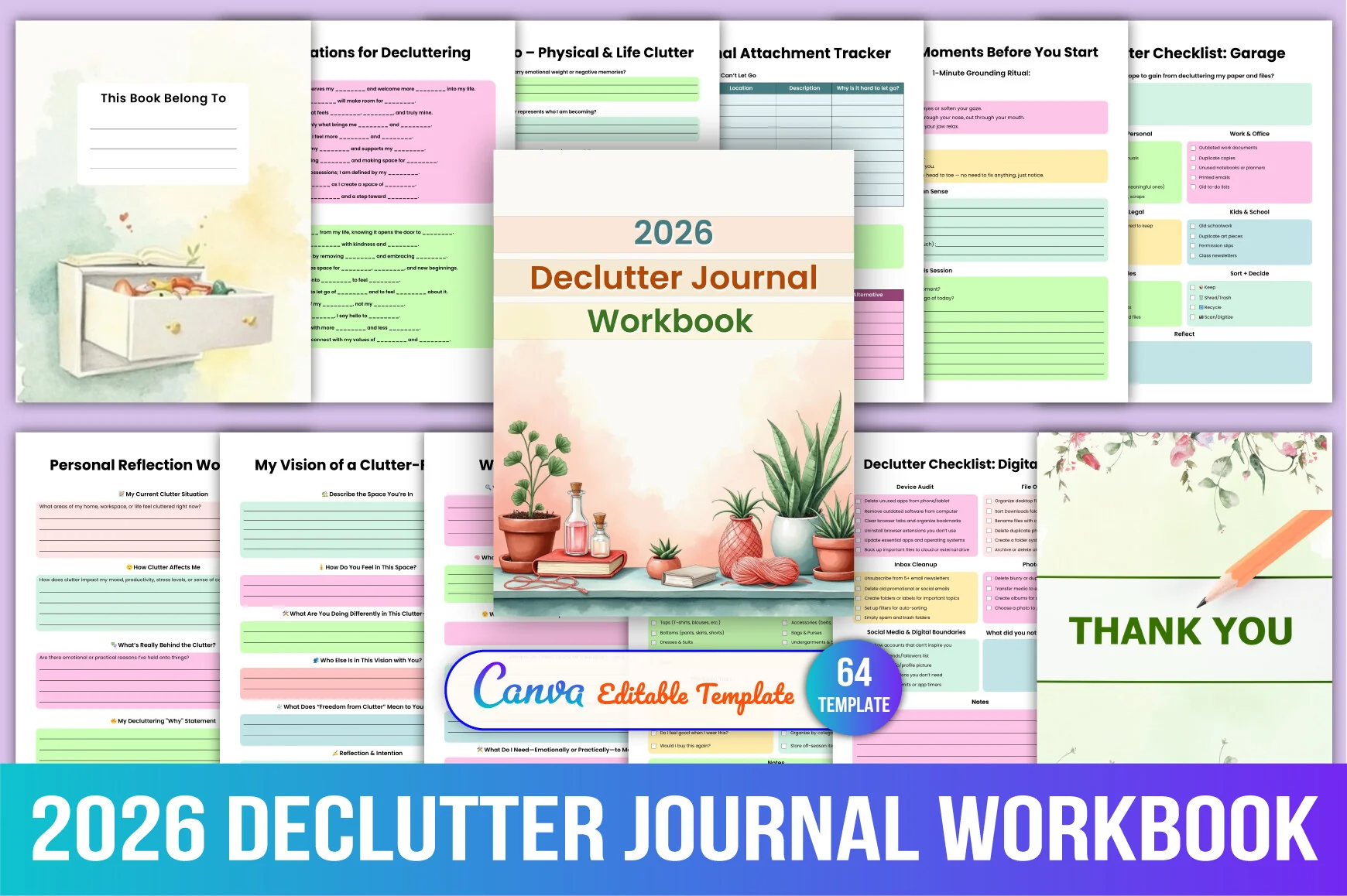Declutter Workbook for Organization