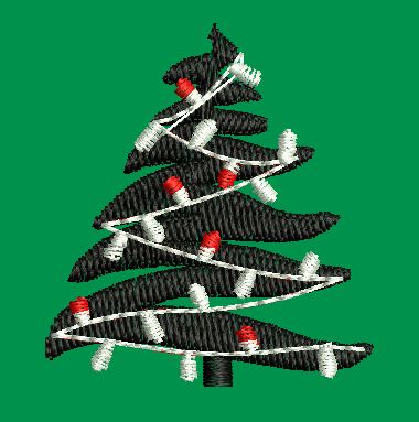 Decorated Christmas Tree Embroidery Design