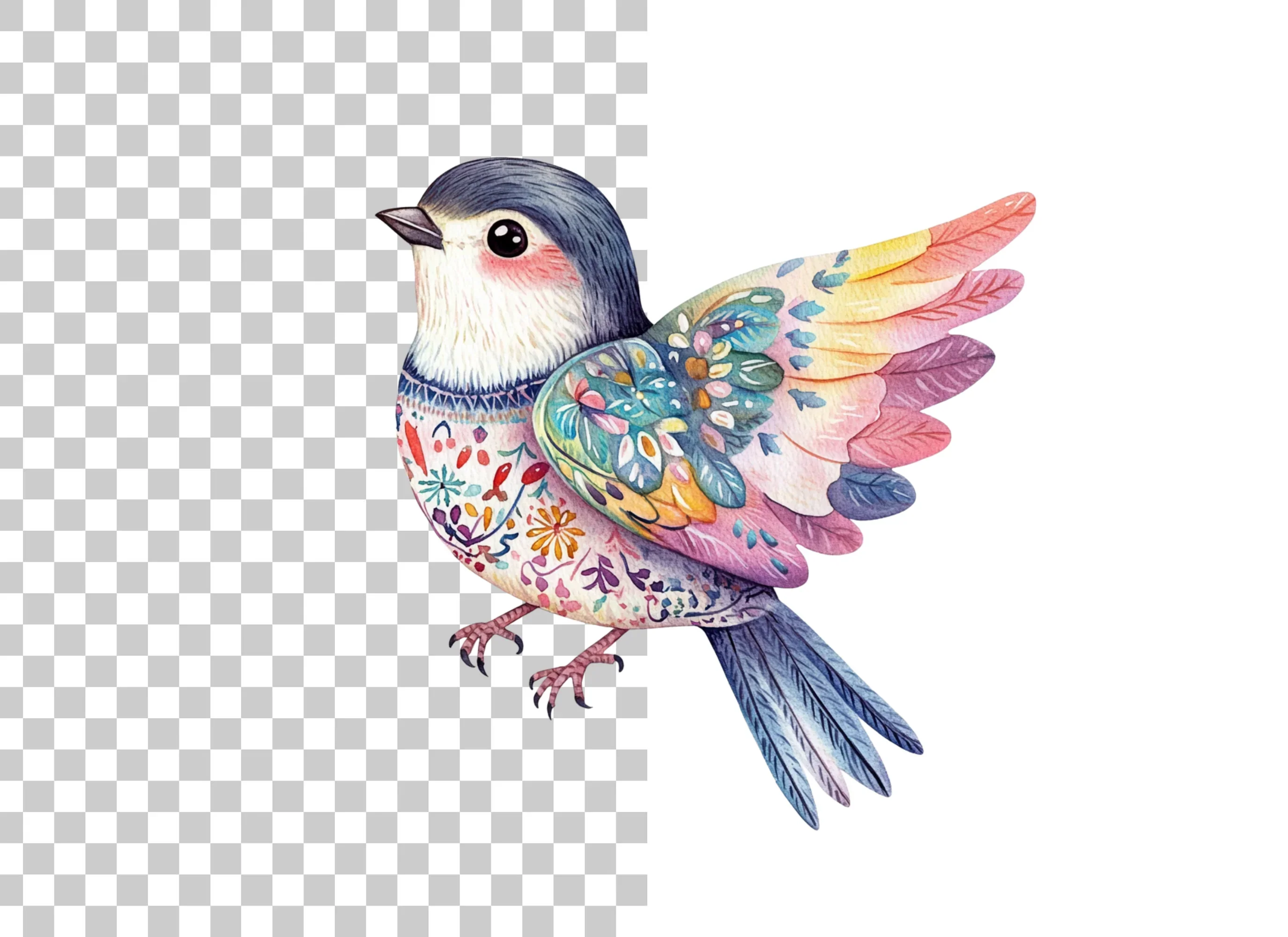 Decorative Folk Birds Clipart Bundle - Image 6