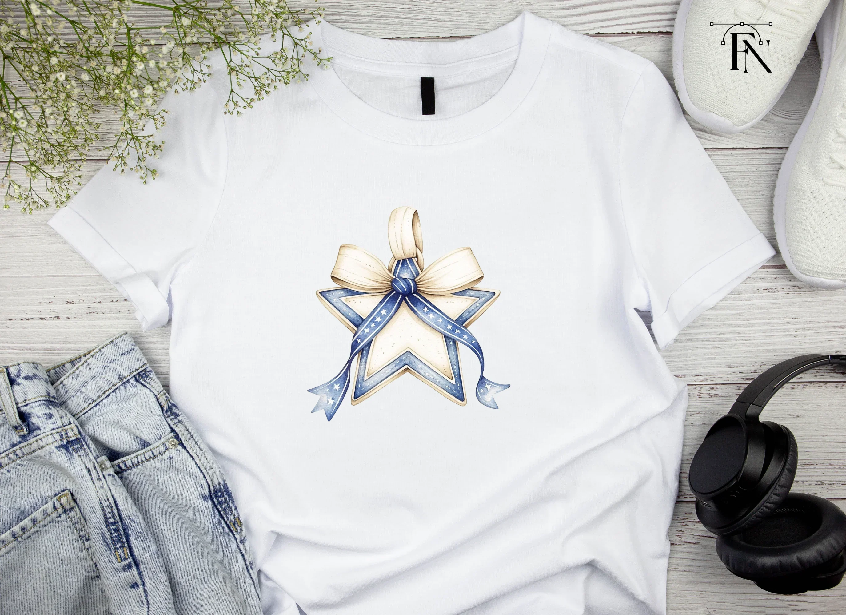 Decorative Star with Ribbon Clipart Bundle - Image 4