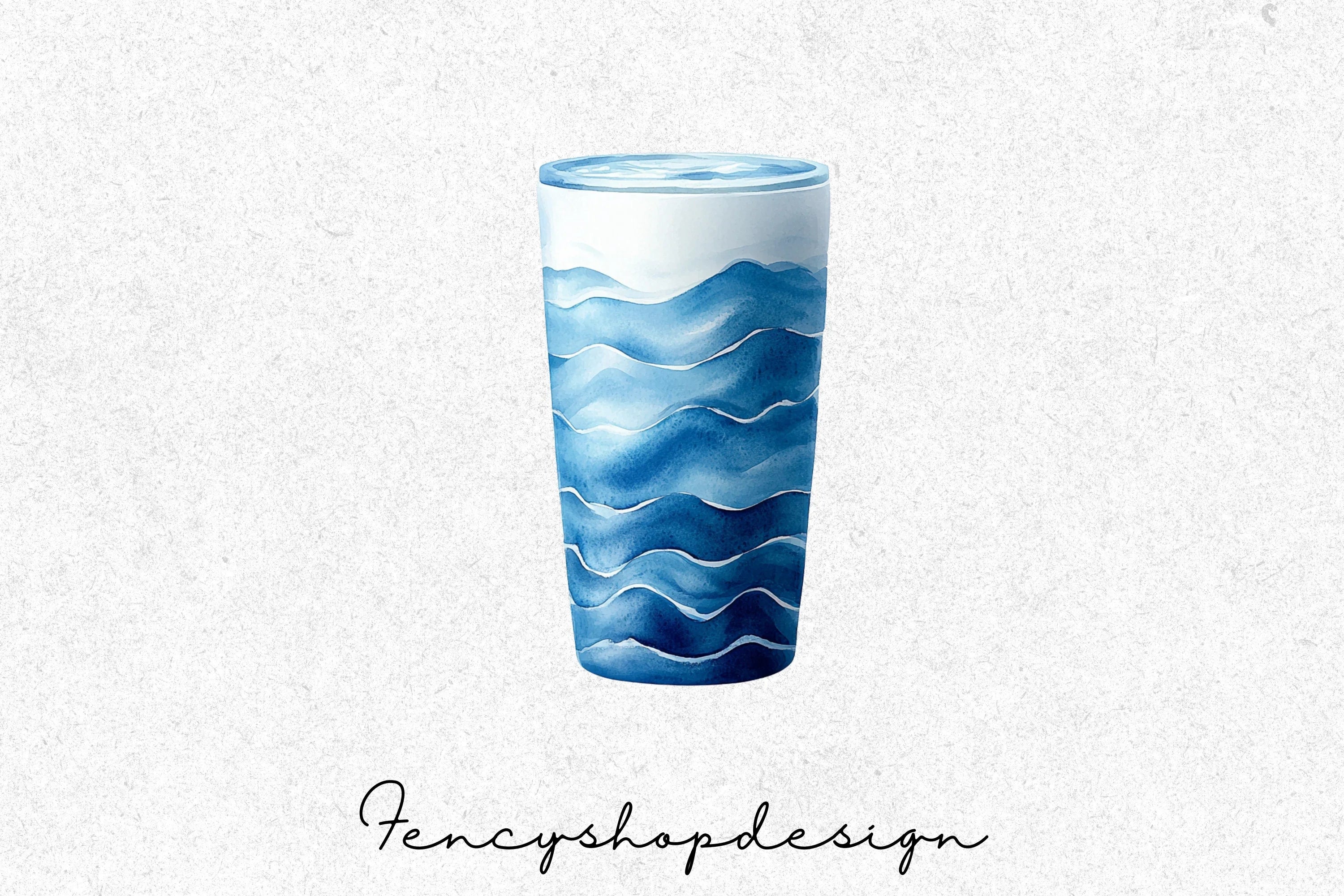 Deep Blue Ocean Wave Tumbler Designs Clipart Bundle - Image 3