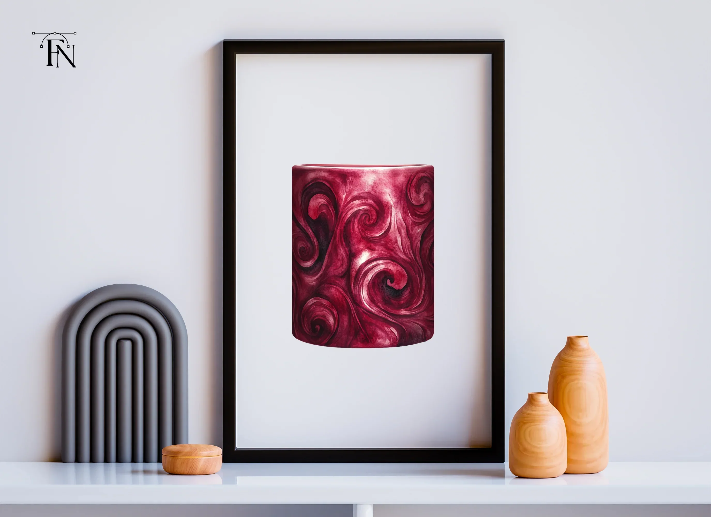 Deep Red Swirls Clipart Bundle - Image 6