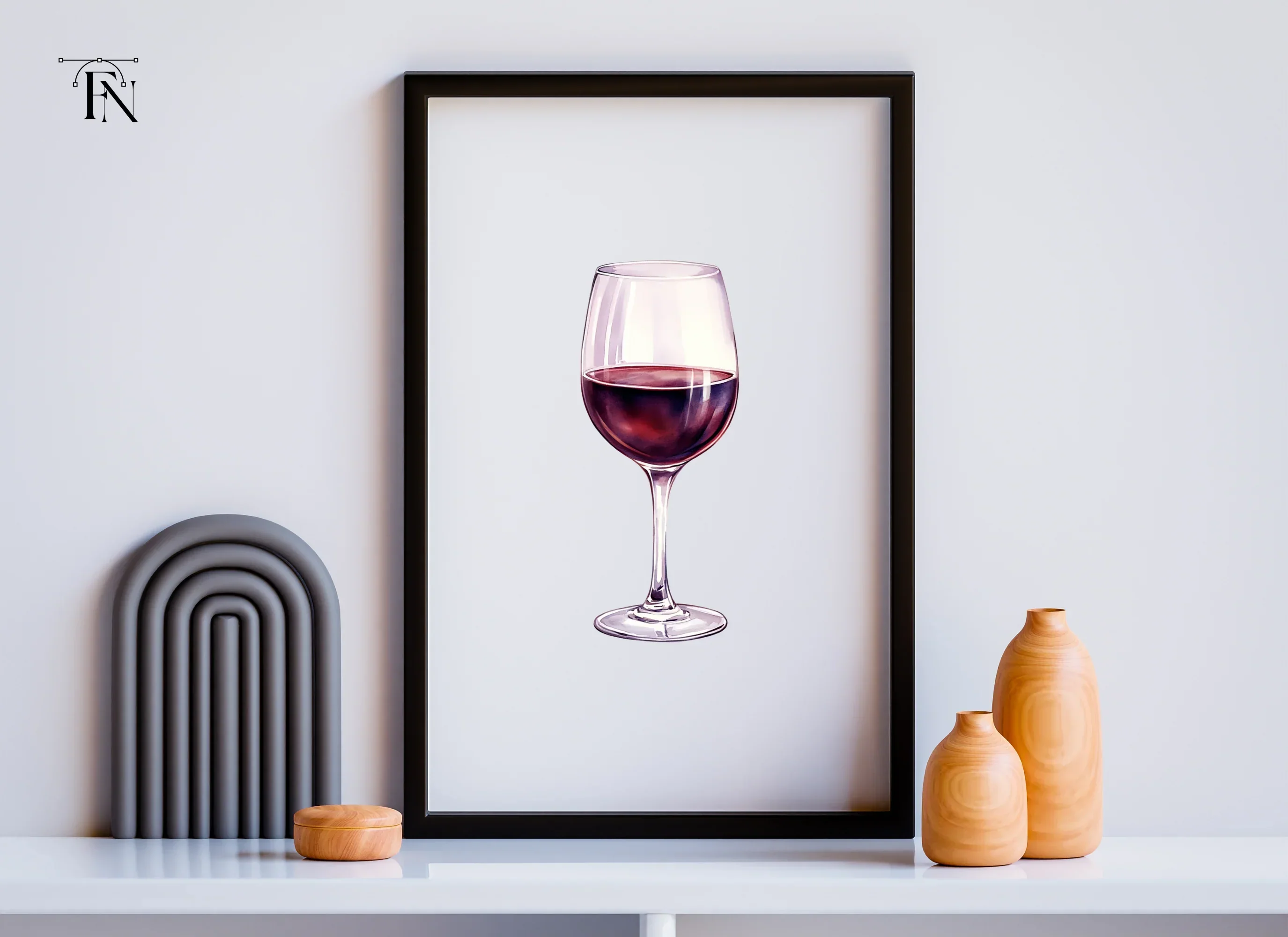 Deep Red Wine Glasses Clipart Bundle - Image 4