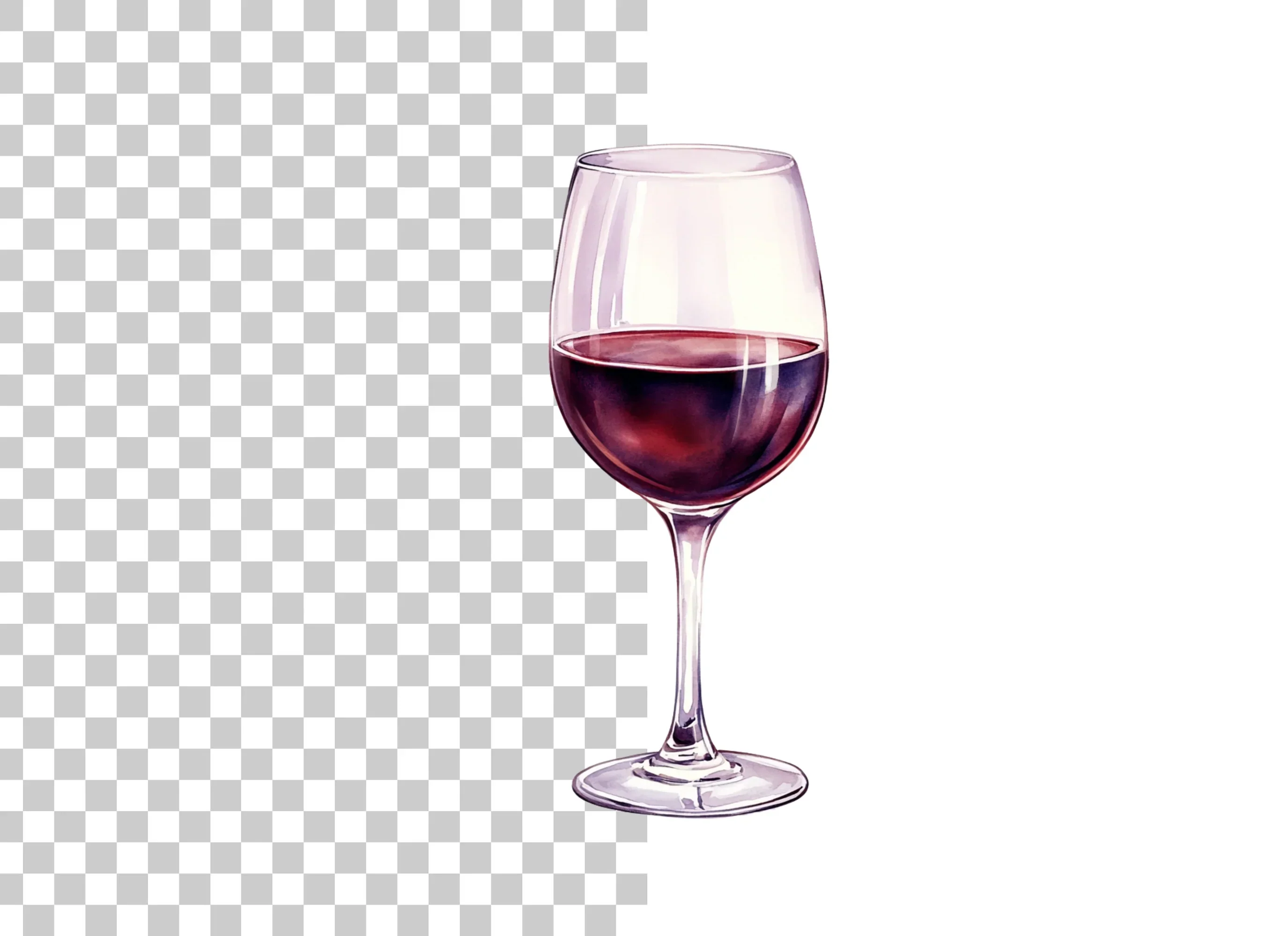 Deep Red Wine Glasses Clipart Bundle - Image 6