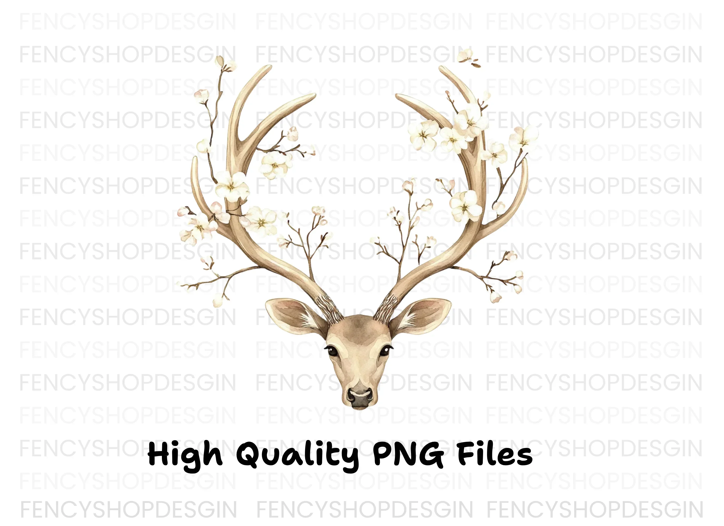 Deer Antlers with Flowers Clipart Bundle - Image 3