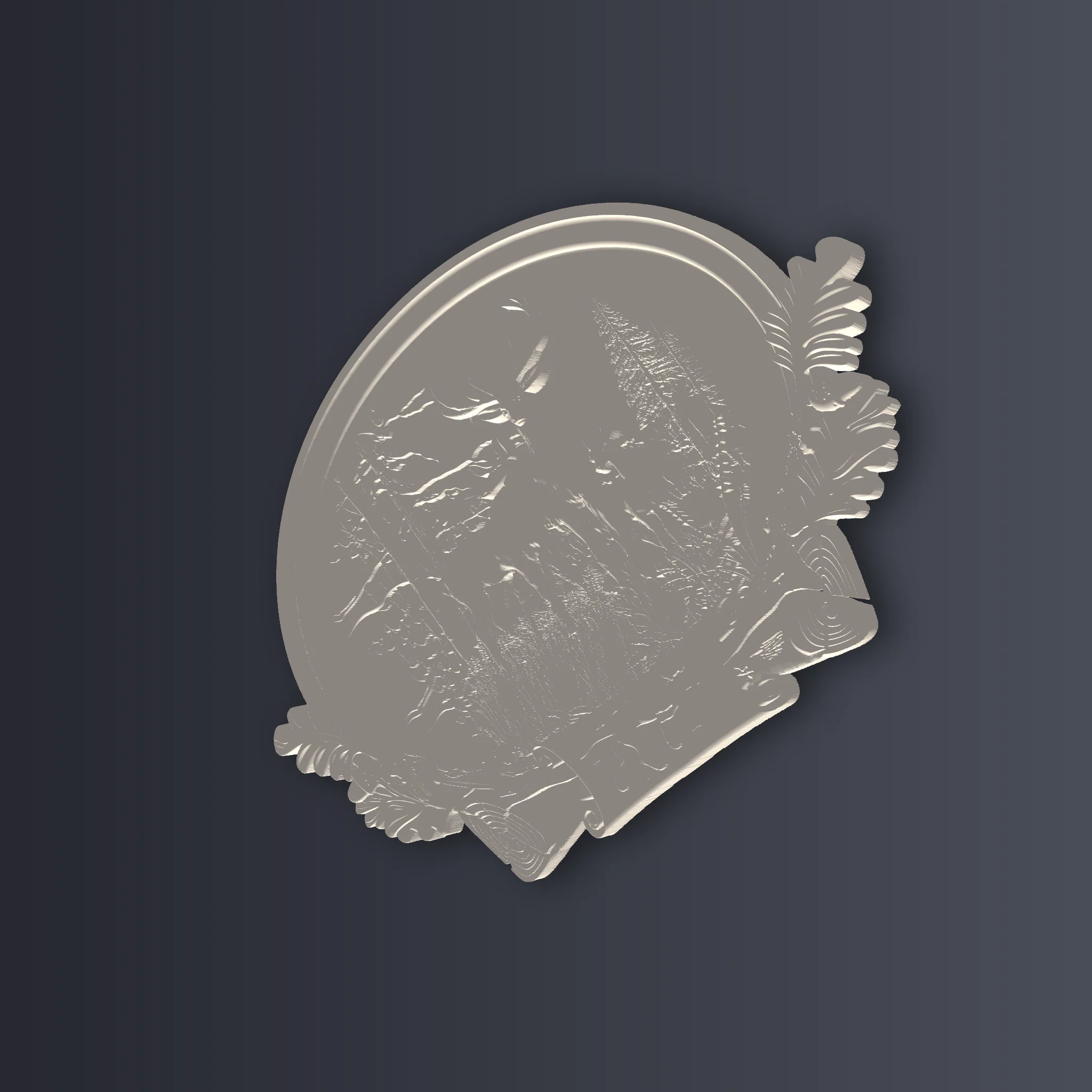 Deer Forest Relief Plaque 3D Print STL File - Image 2