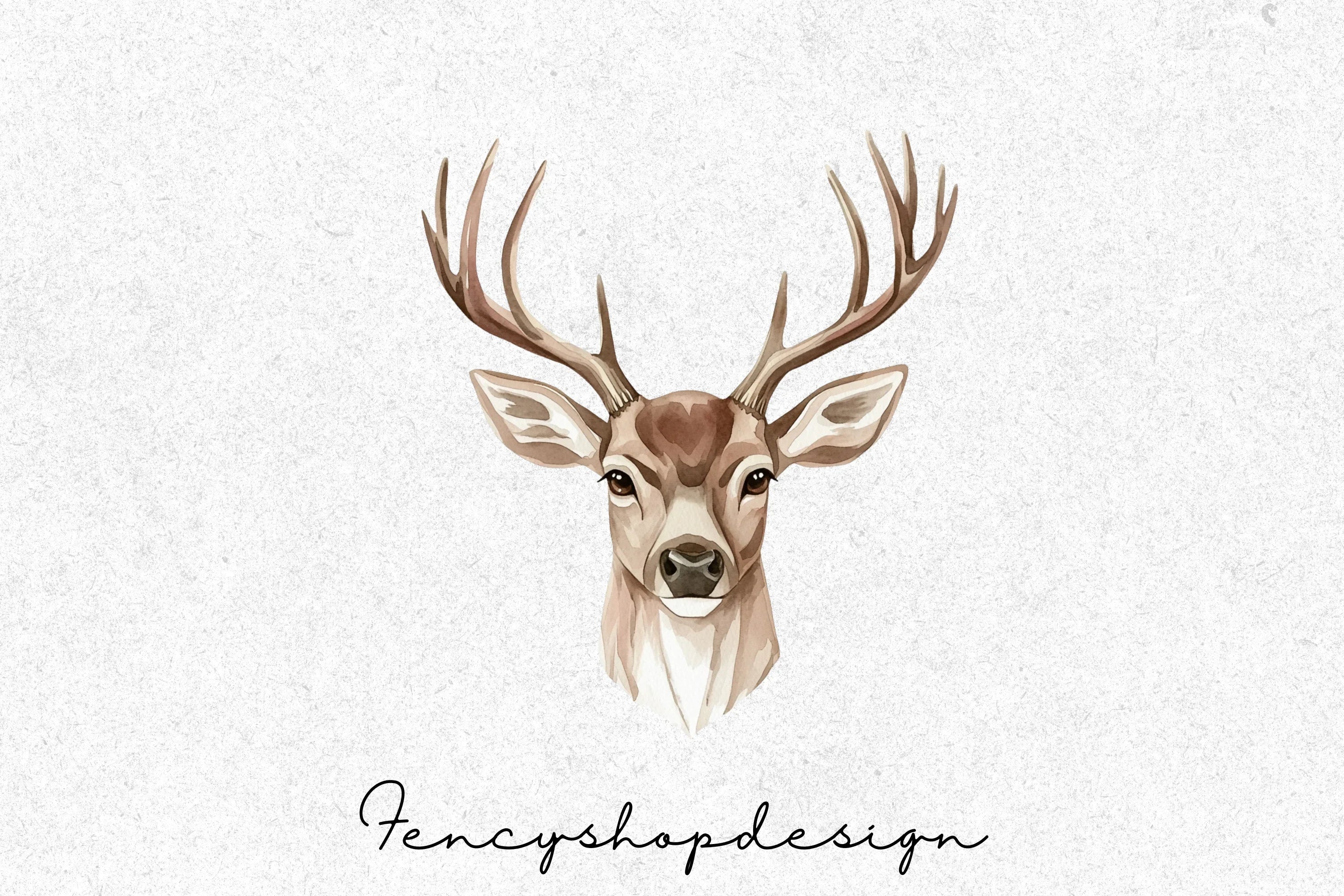 Deer Head Clipart Bundle - Image 3