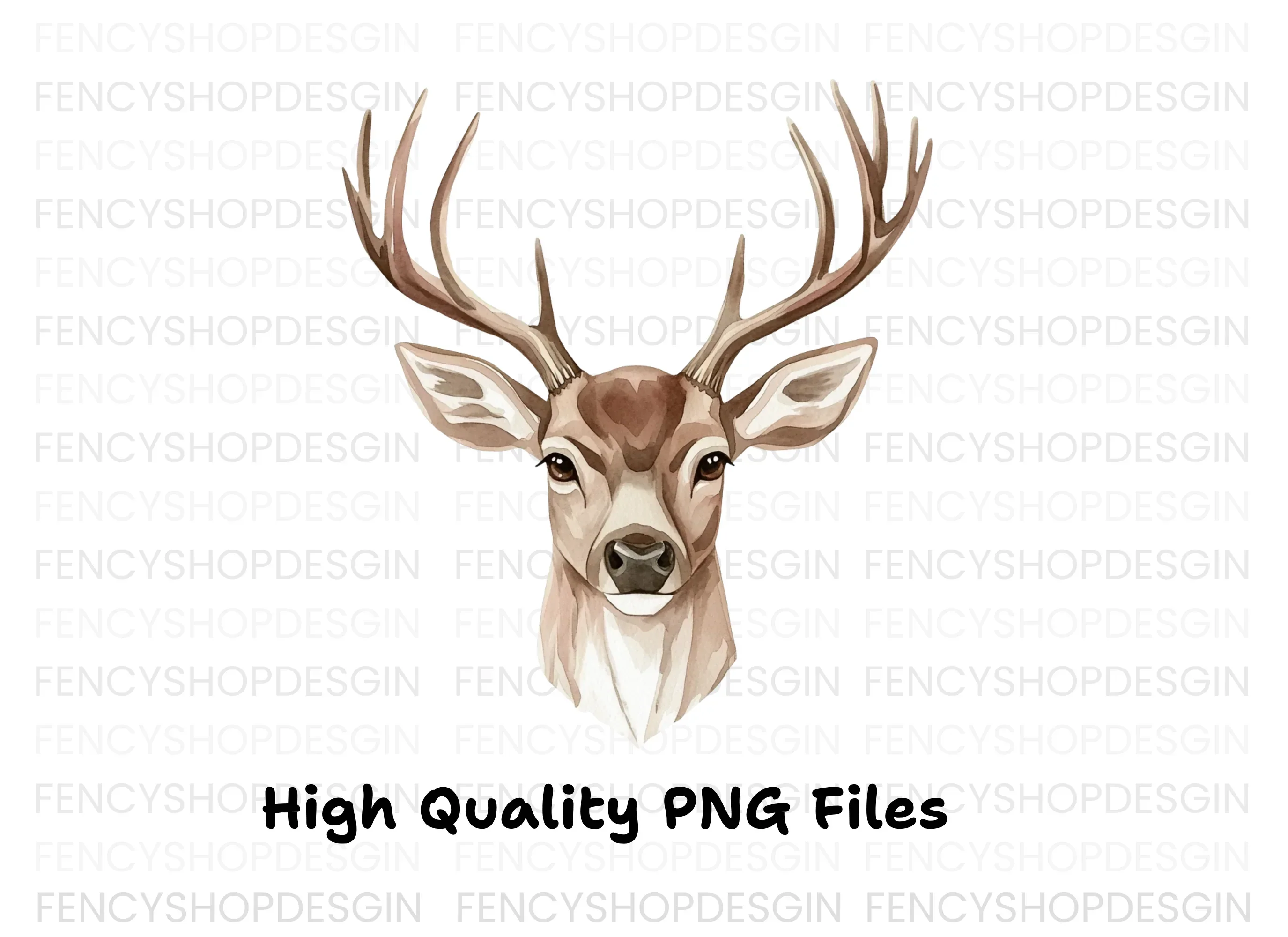 Deer Head Geometric Realistic Clipart Bundle - Image 2