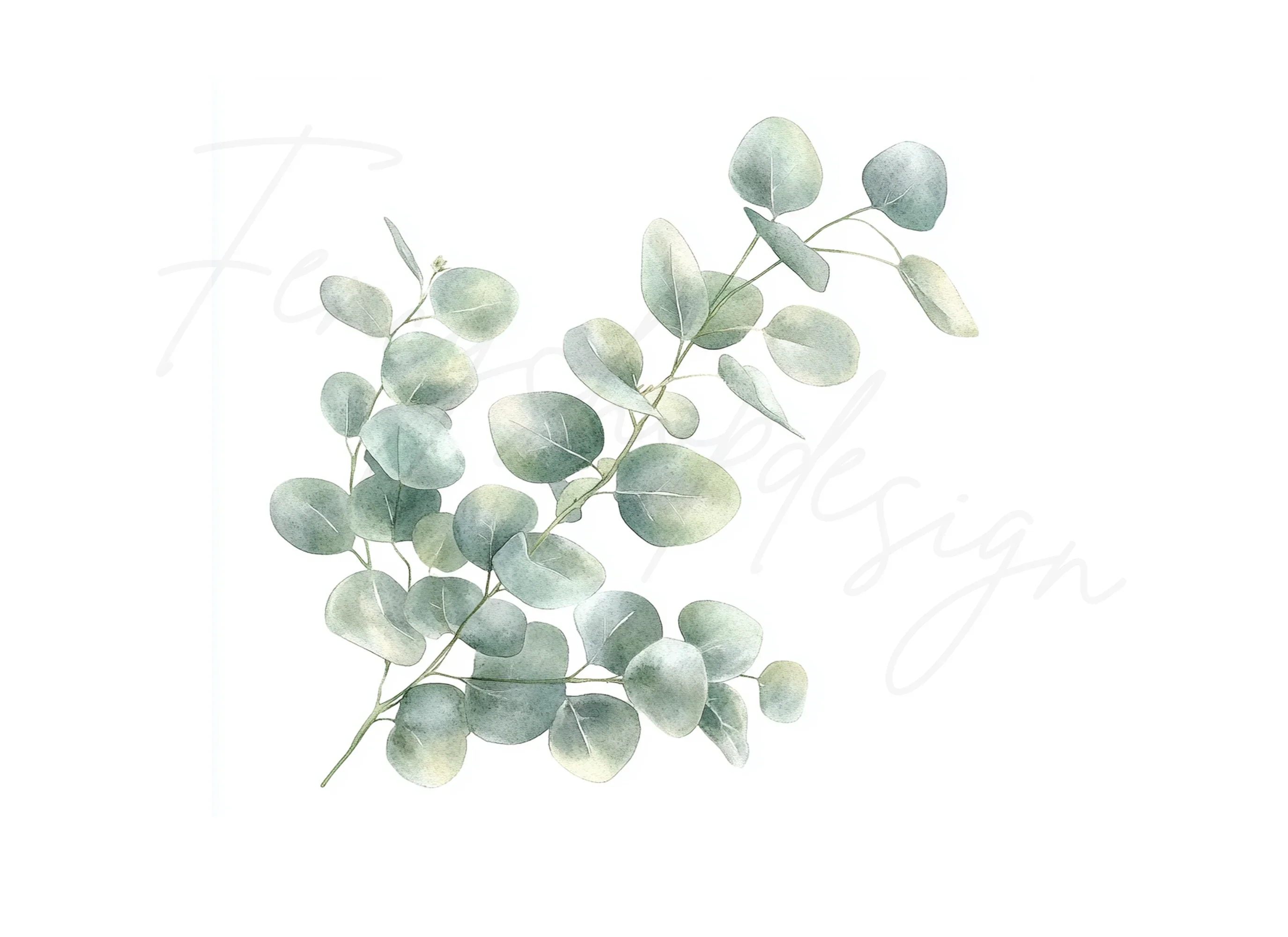 Delicate Eucalyptus Leaves Clipart Bundle - Image 2