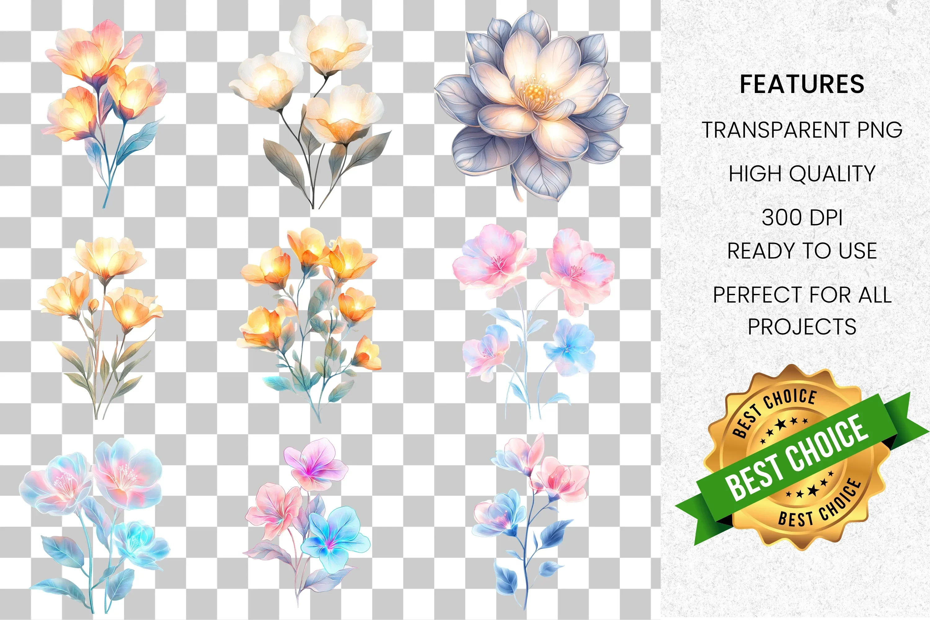 Delicate Floral Clipart Bundle - Image 2