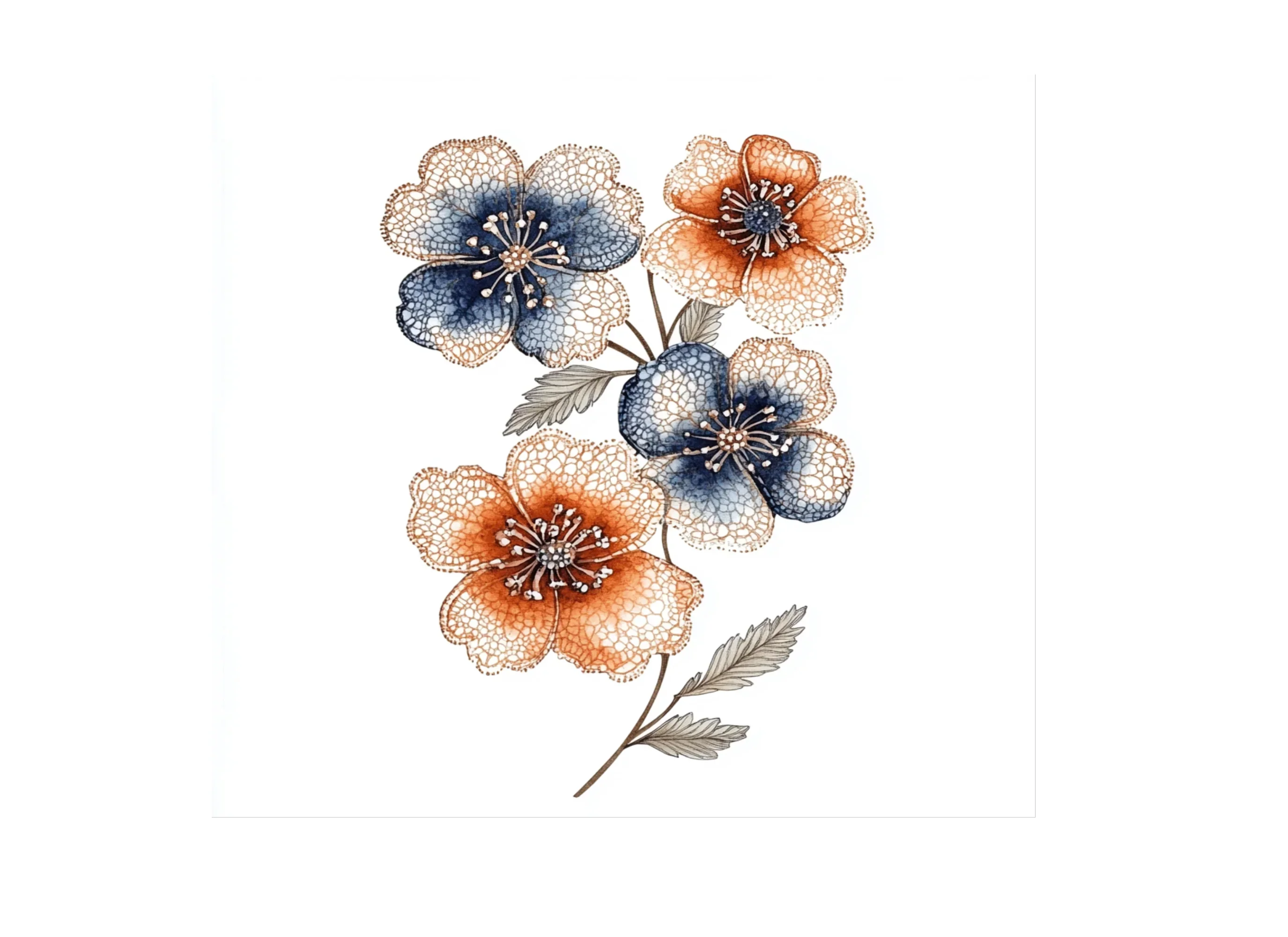 Delicate Lace Flower Clipart Bundle - Image 2