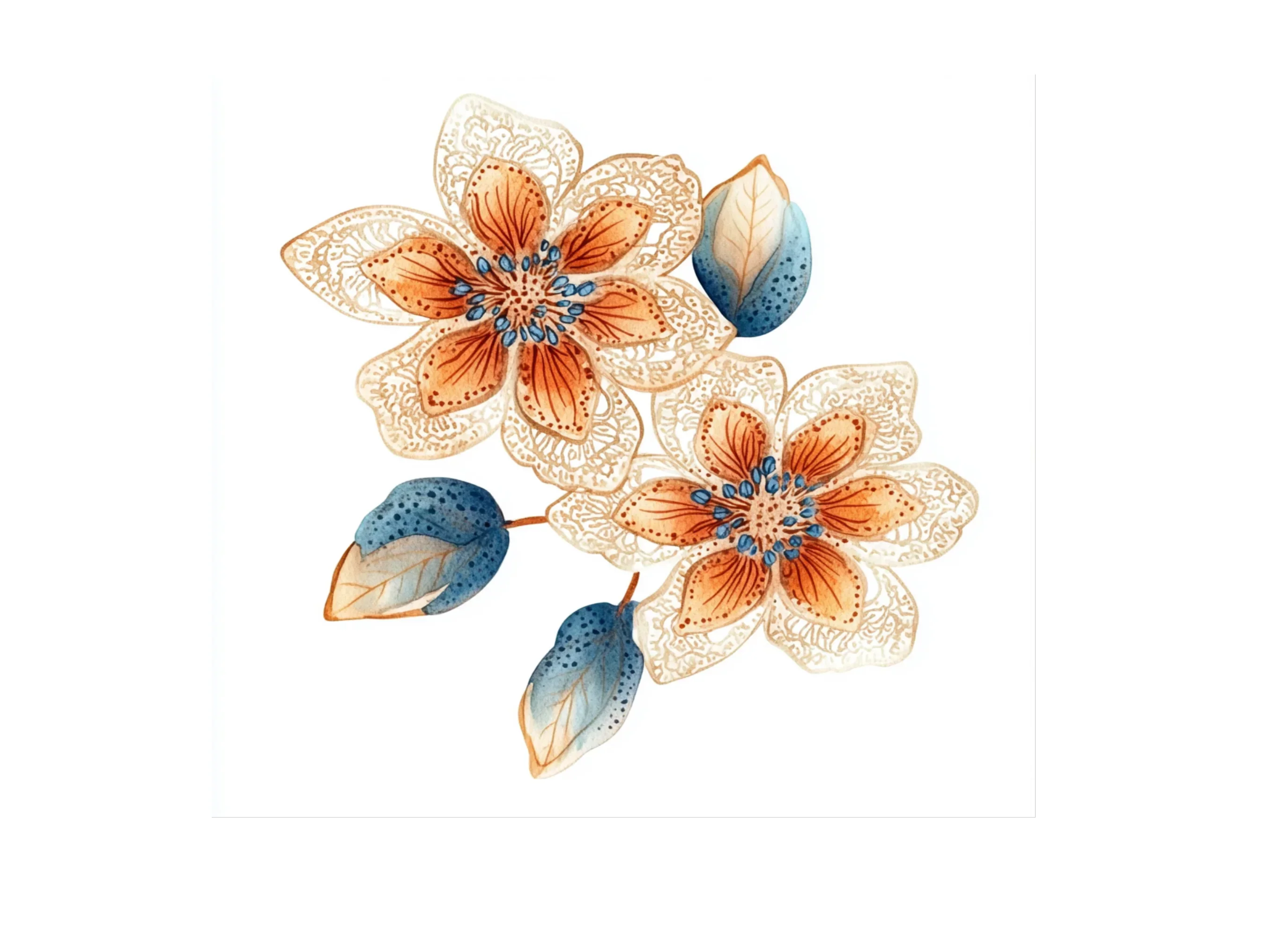 Delicate Lace Flower Clipart Bundle - Image 3