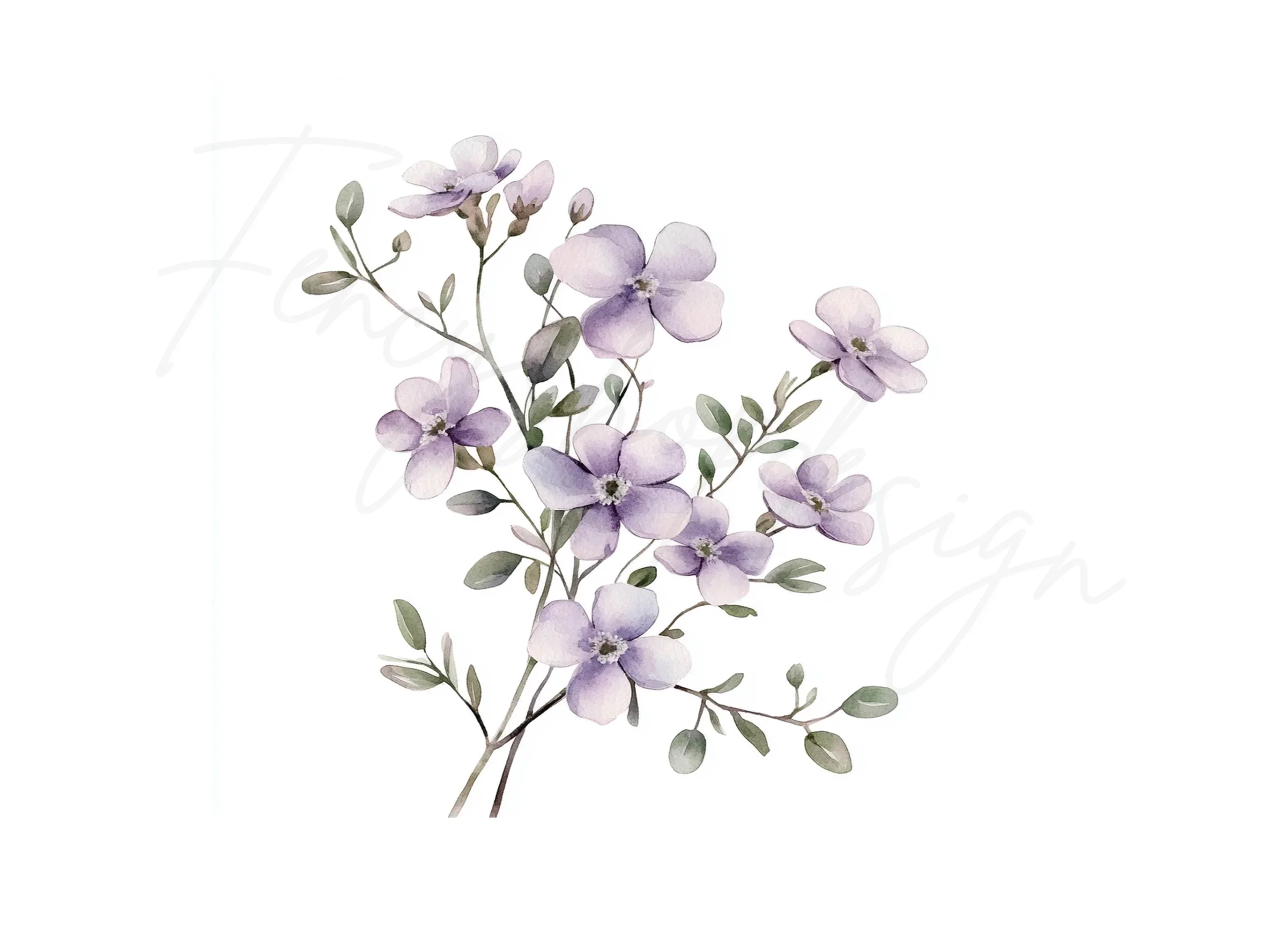 Delicate Purple Floral Clipart Bundle - Image 2
