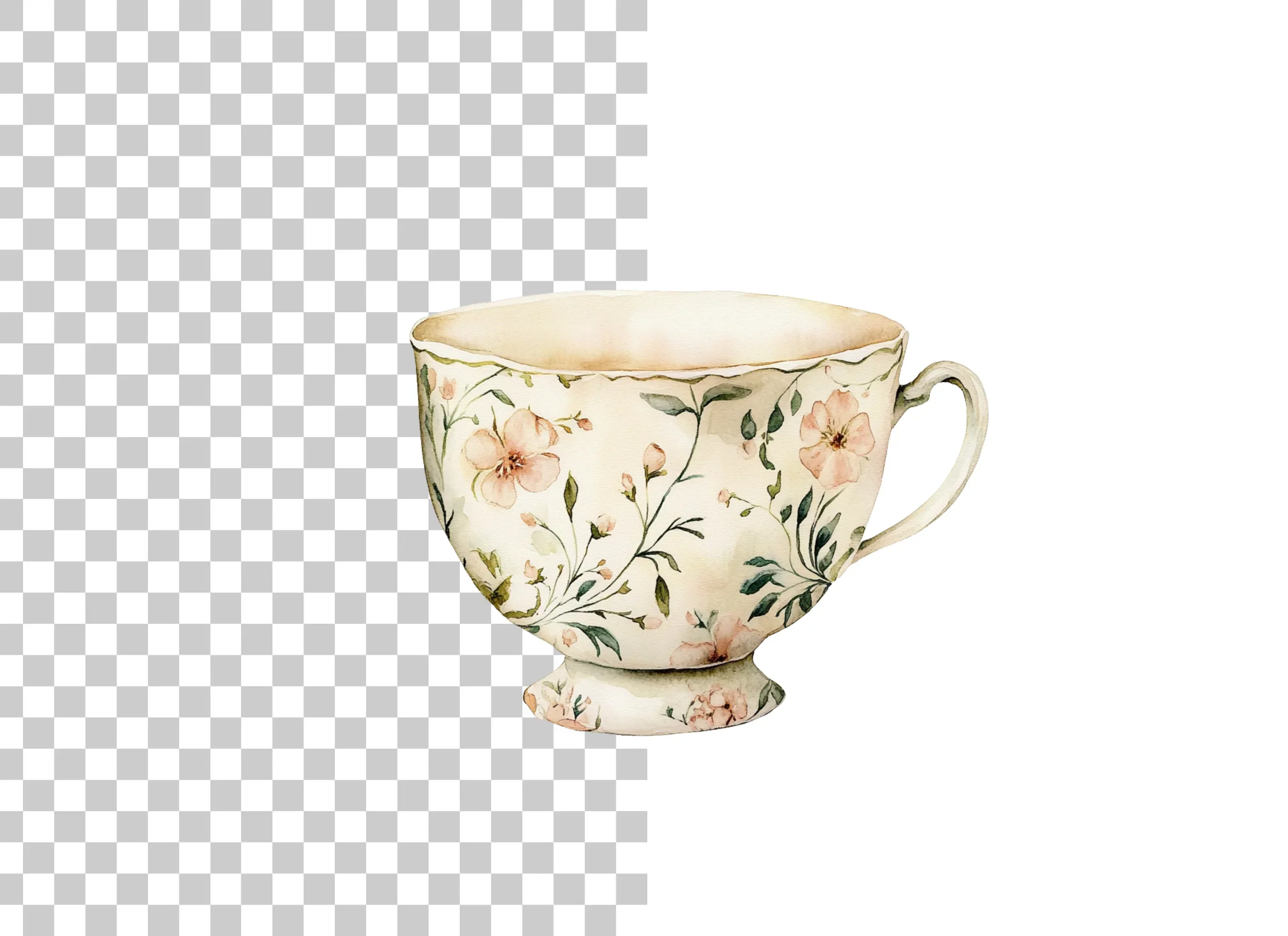 Delicate Teacups Clipart Bundle - Image 2