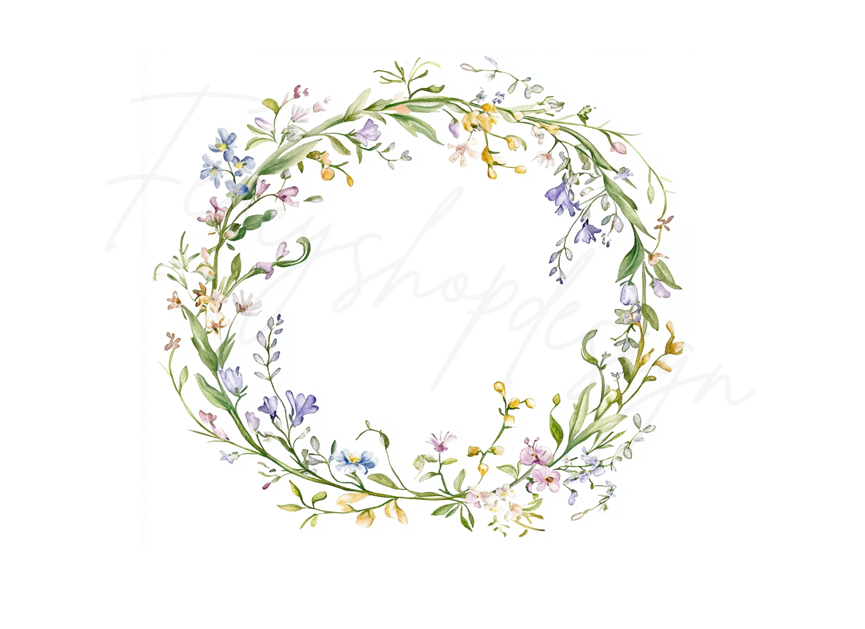 Delicate Wildflower Wreaths Clipart Bundle - Image 3
