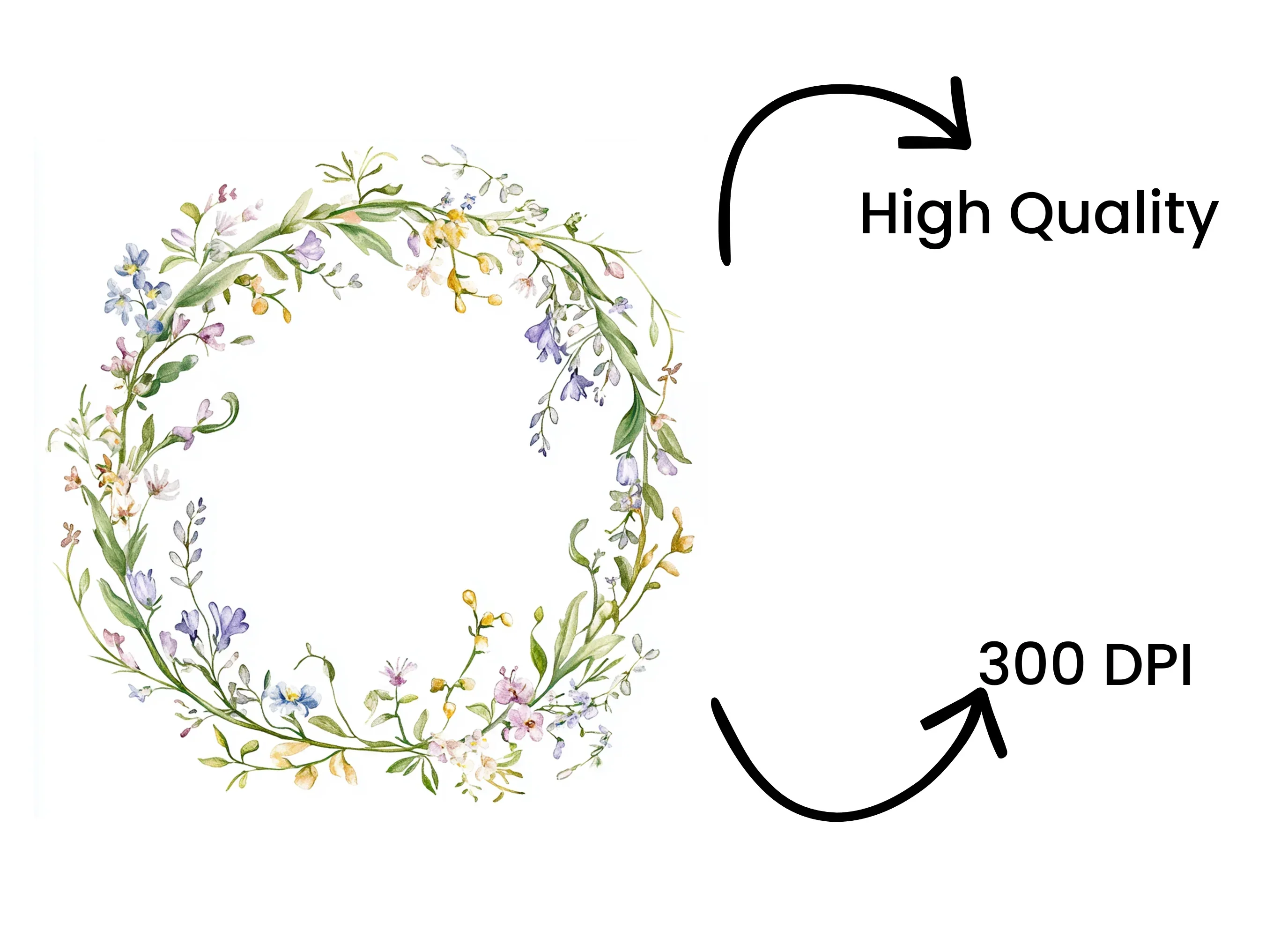 Delicate Wildflower Wreaths Clipart Bundle - Image 4