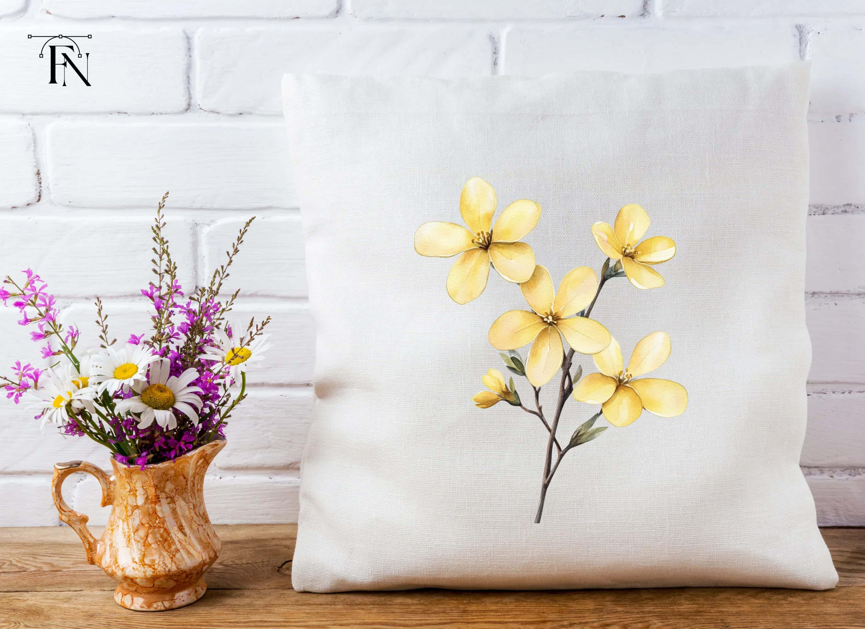 Delicate Yellow Floral Clipart Bundle - Image 6