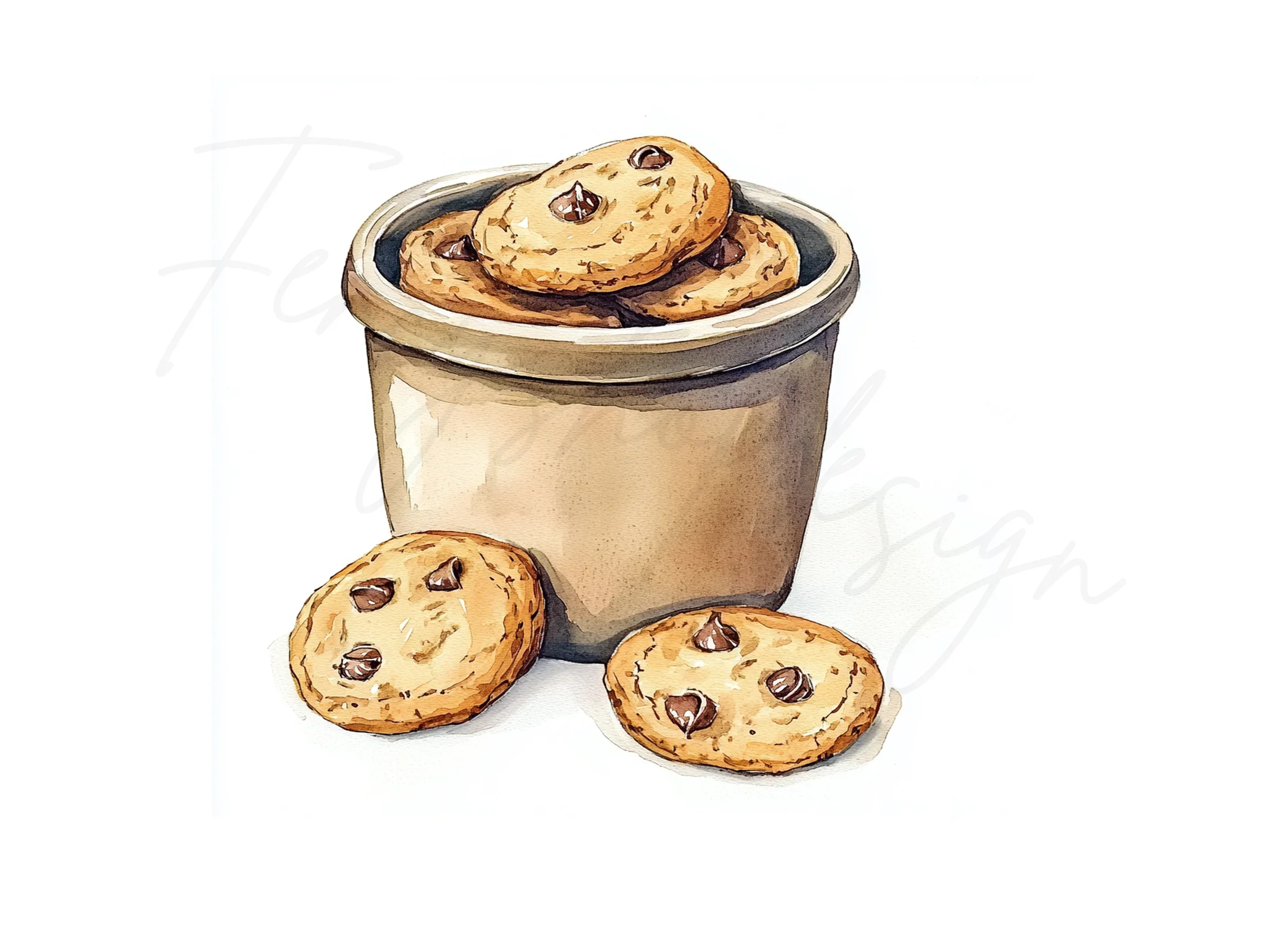 Delicious Chocolate Chip Cookies Clipart Bundle - Image 3
