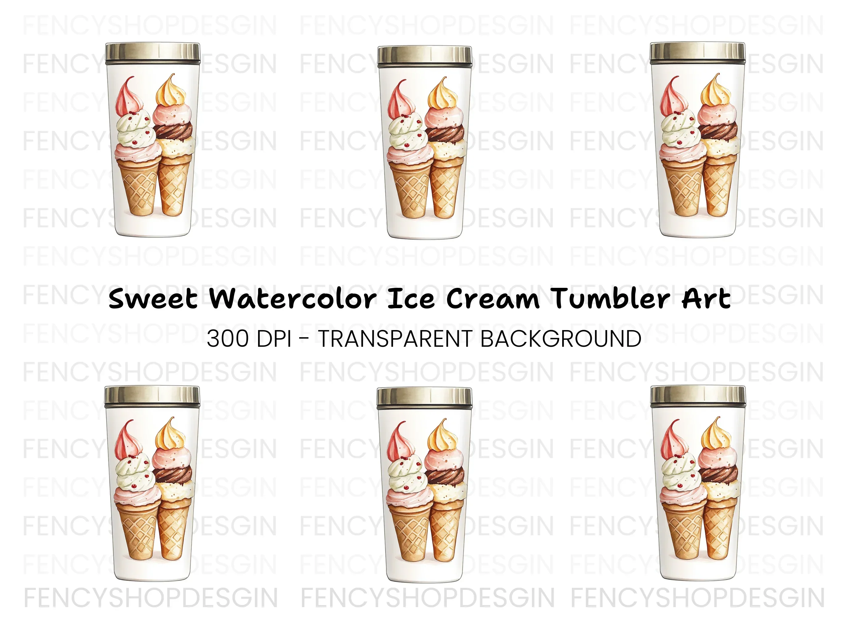 Delicious Ice Cream Cones Clipart Bundle