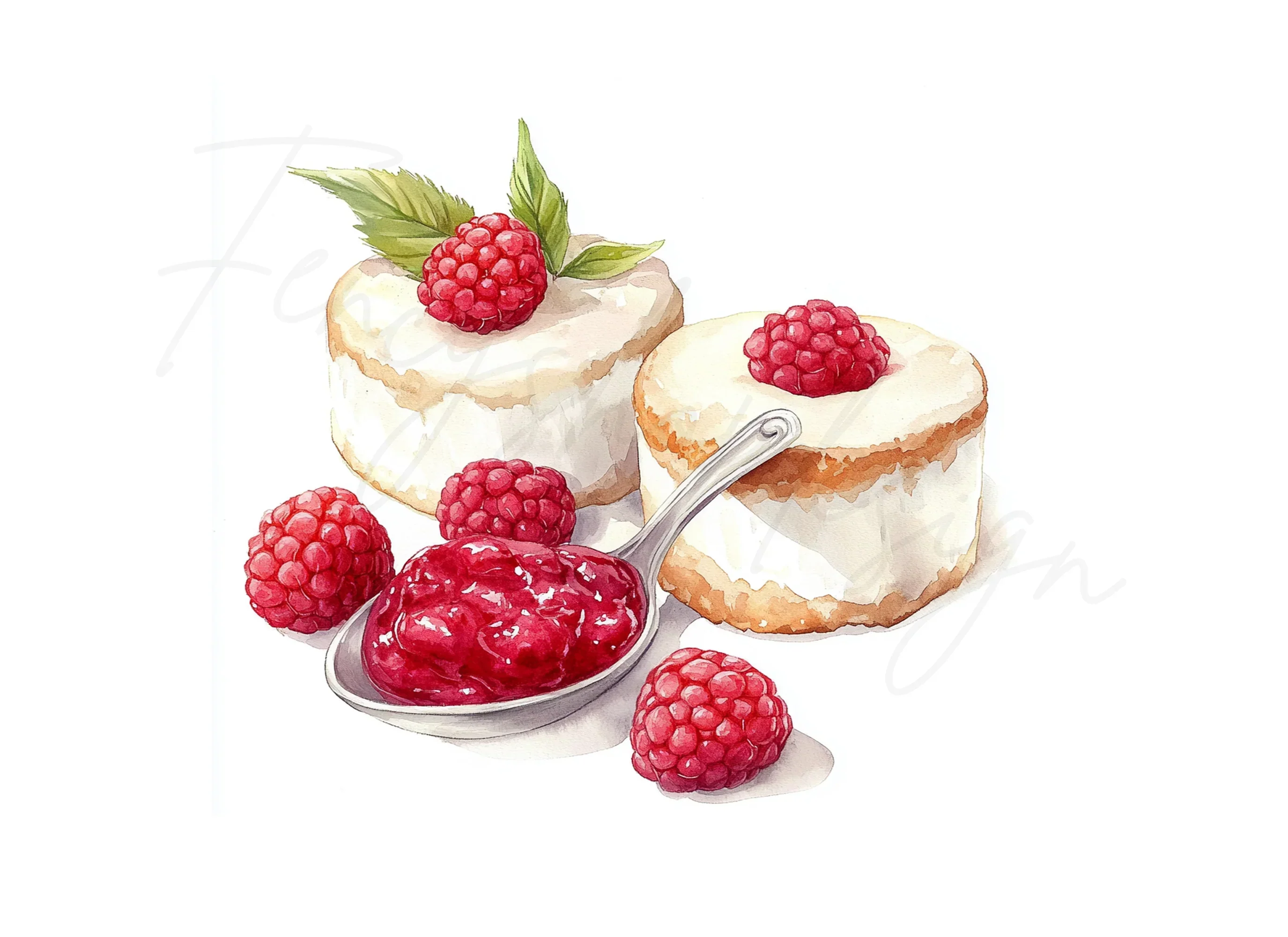 Delicious Raspberry Desserts Clipart Bundle - Image 2