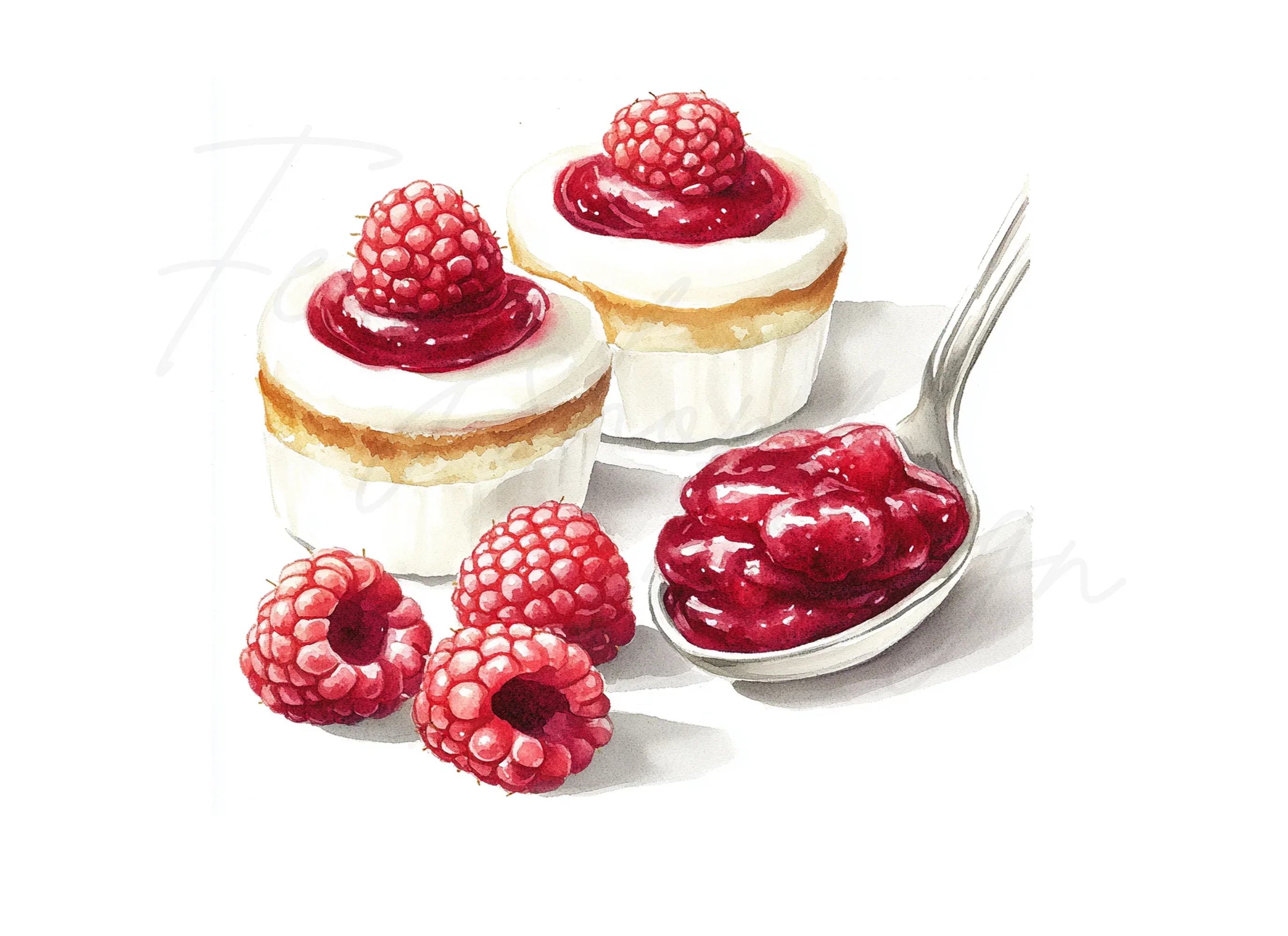 Delicious Raspberry Desserts Clipart Bundle - Image 3
