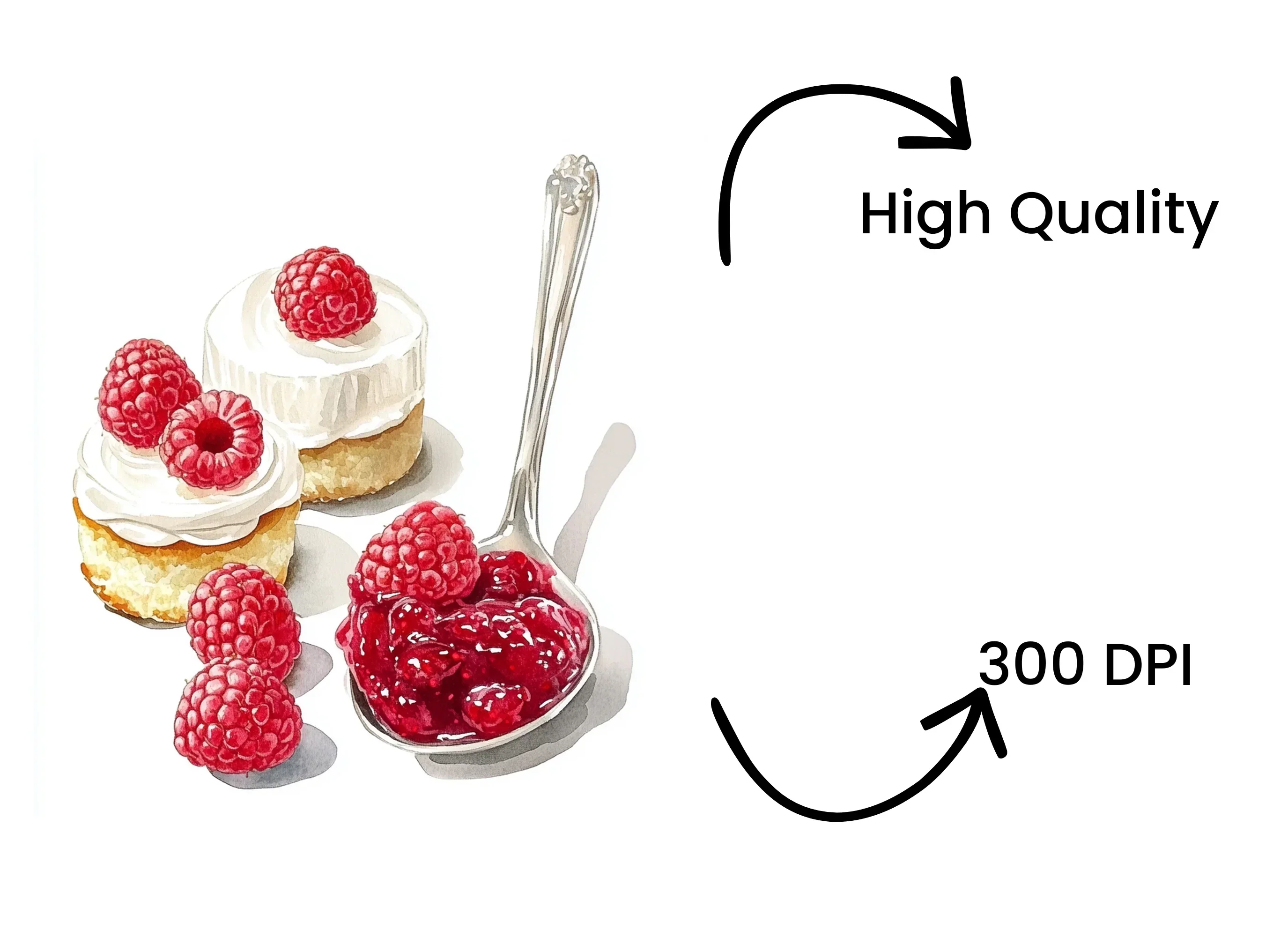 Delicious Raspberry Desserts Clipart Bundle - Image 4