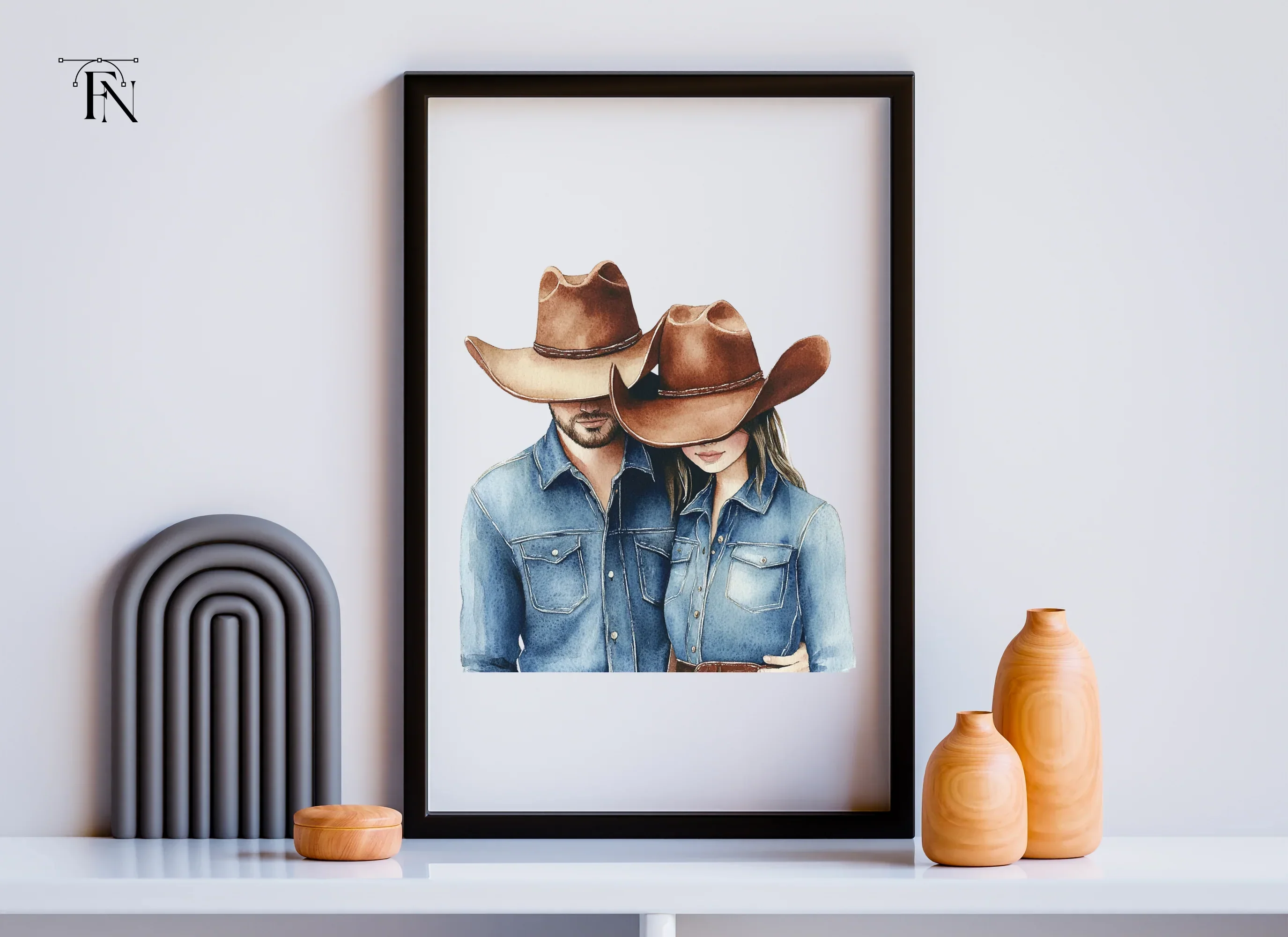 Denim Cowboy Couples Clipart Bundle - Image 6