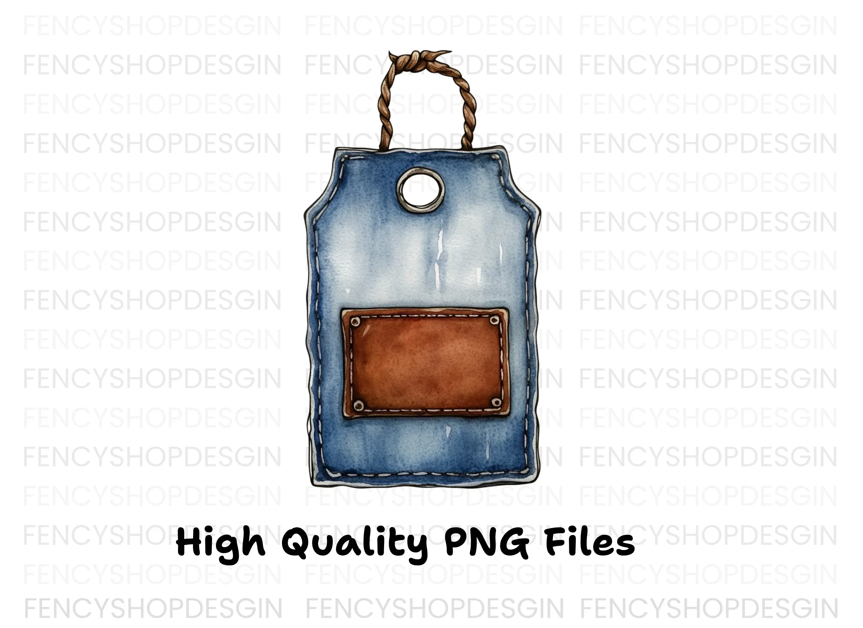 Denim Leather Tags Clipart Bundle - Image 3