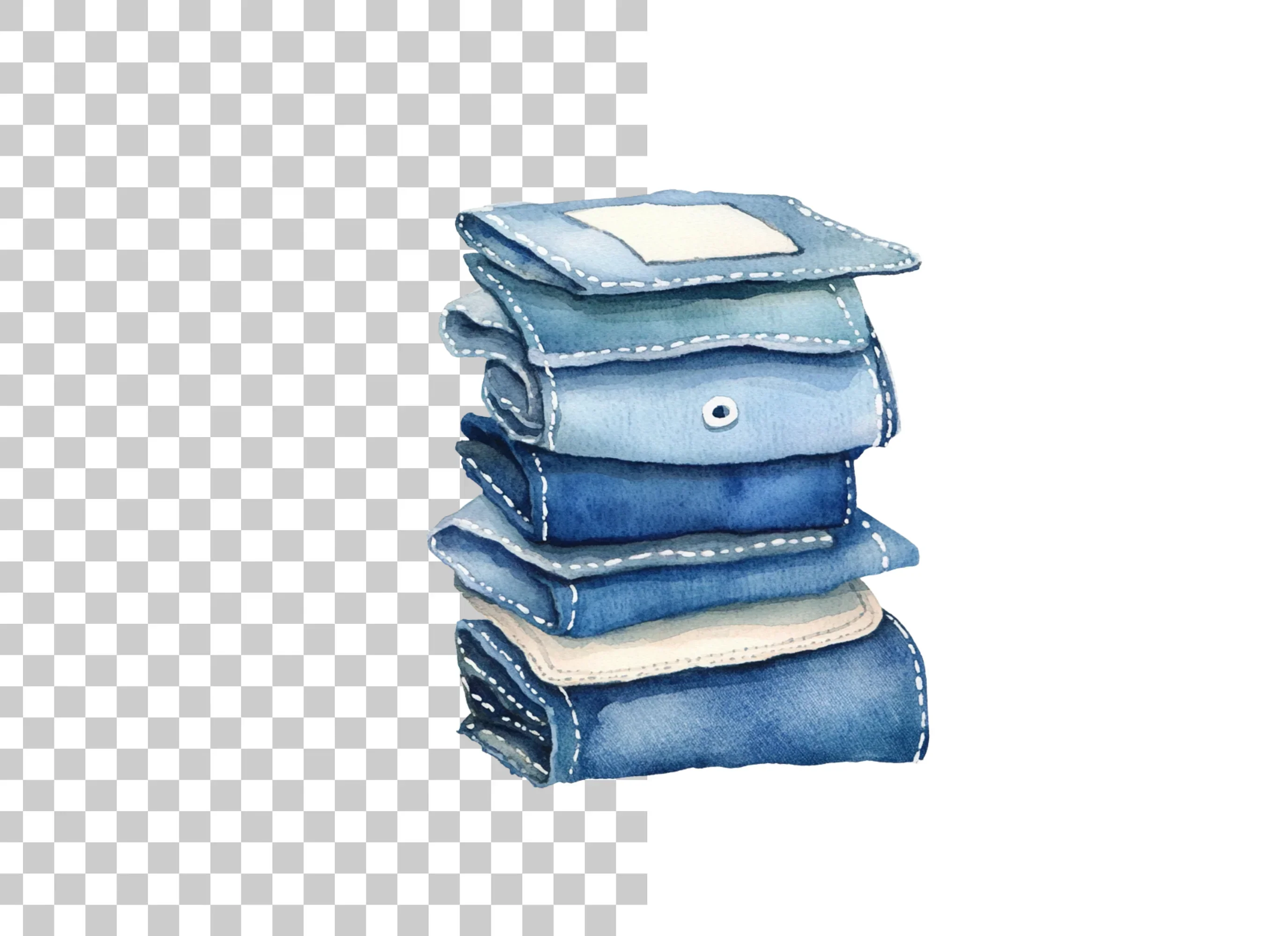 Denim Stacks Clipart Bundle - Image 2