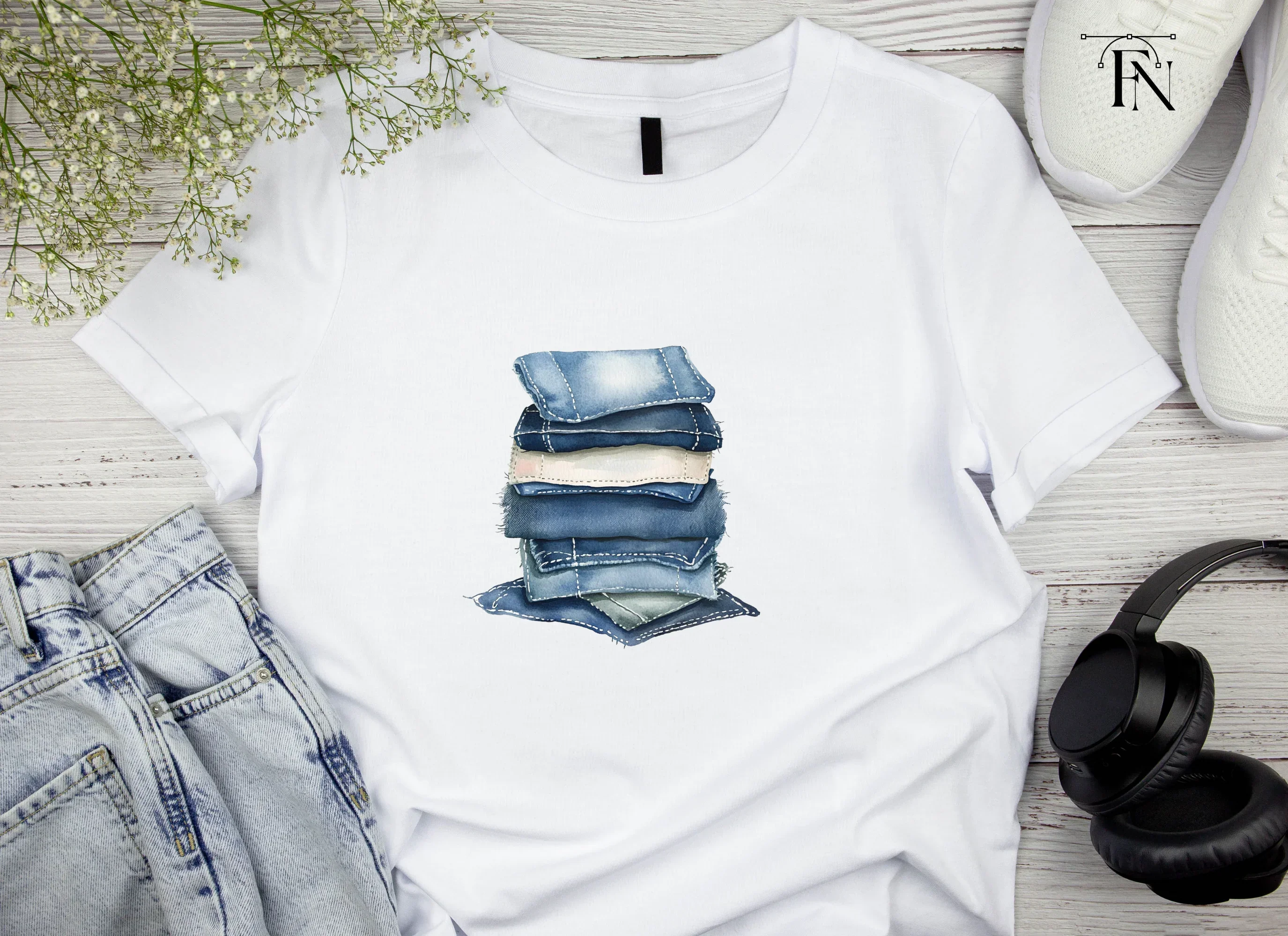 Denim Stacks Clipart Bundle - Image 4