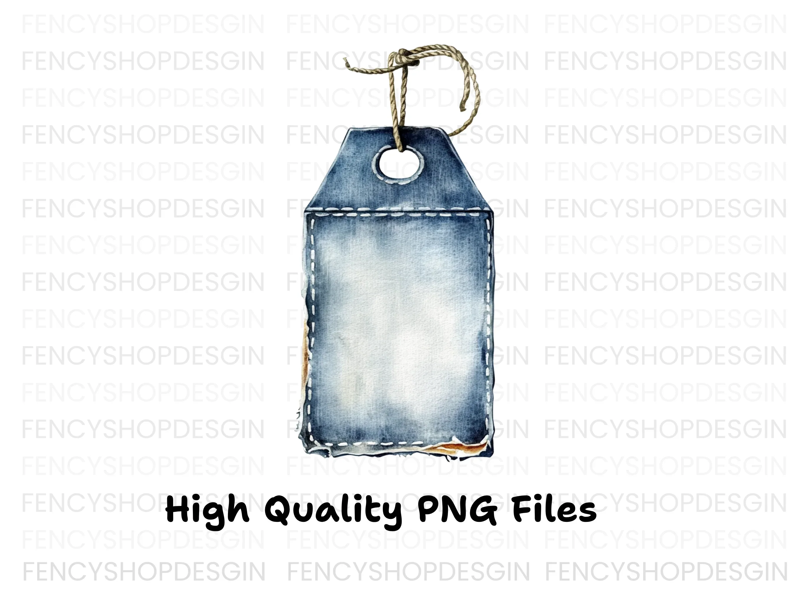 Denim Tags Clipart Bundle - Image 3