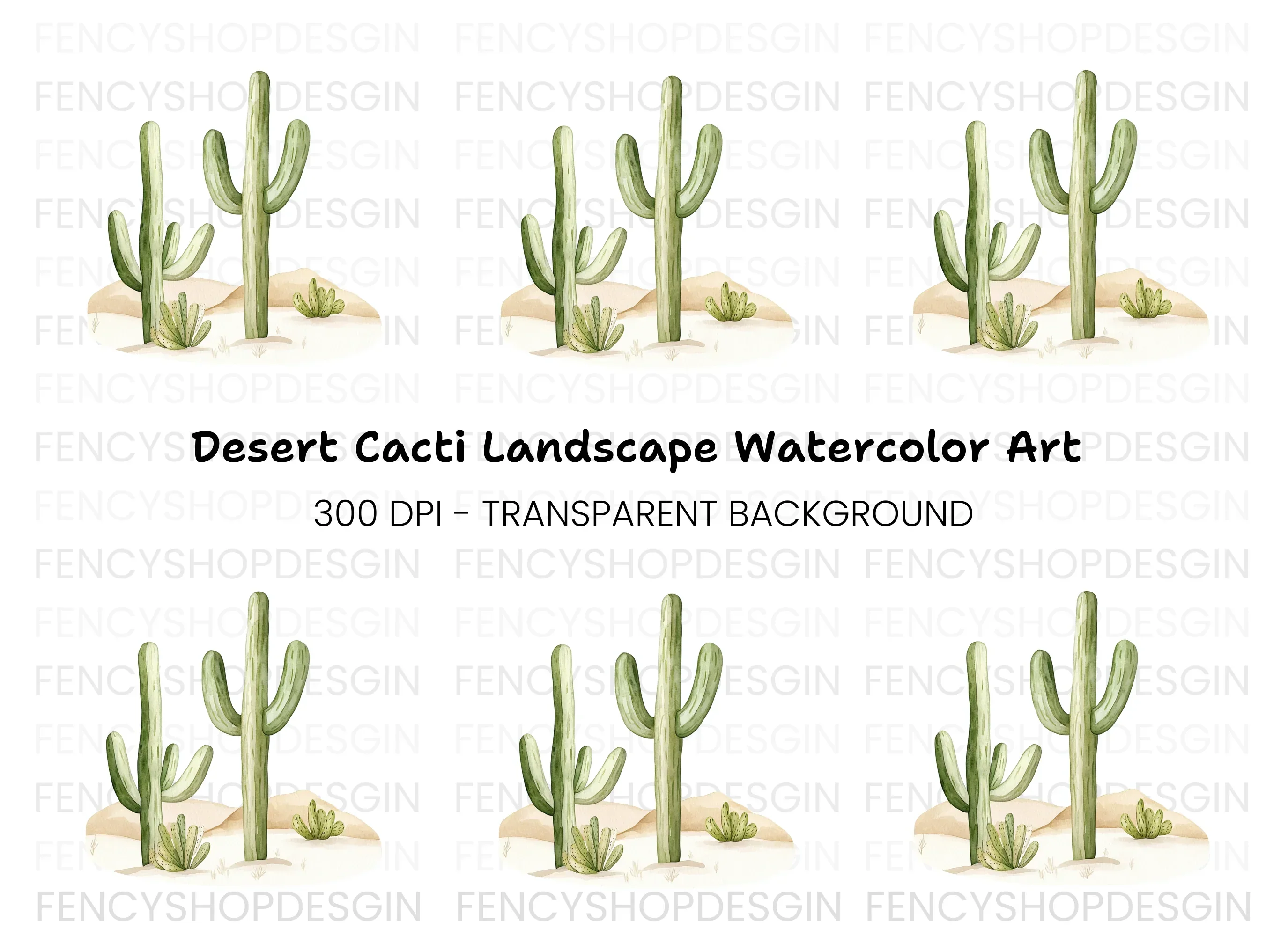 Desert Cactus Clipart Bundle