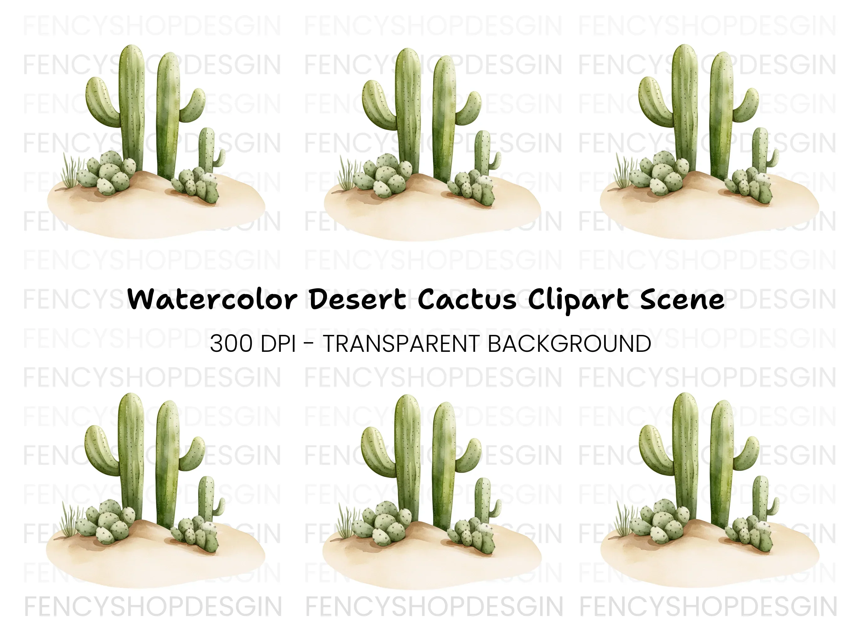 Desert Cactus Clipart Bundle