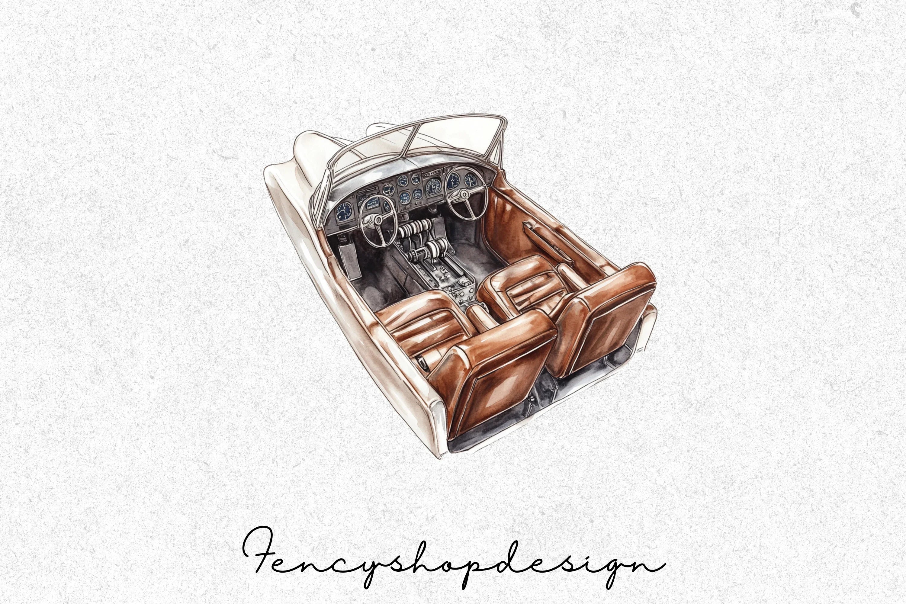 Detailed Airplane Cockpit Clipart Bundle - Image 7