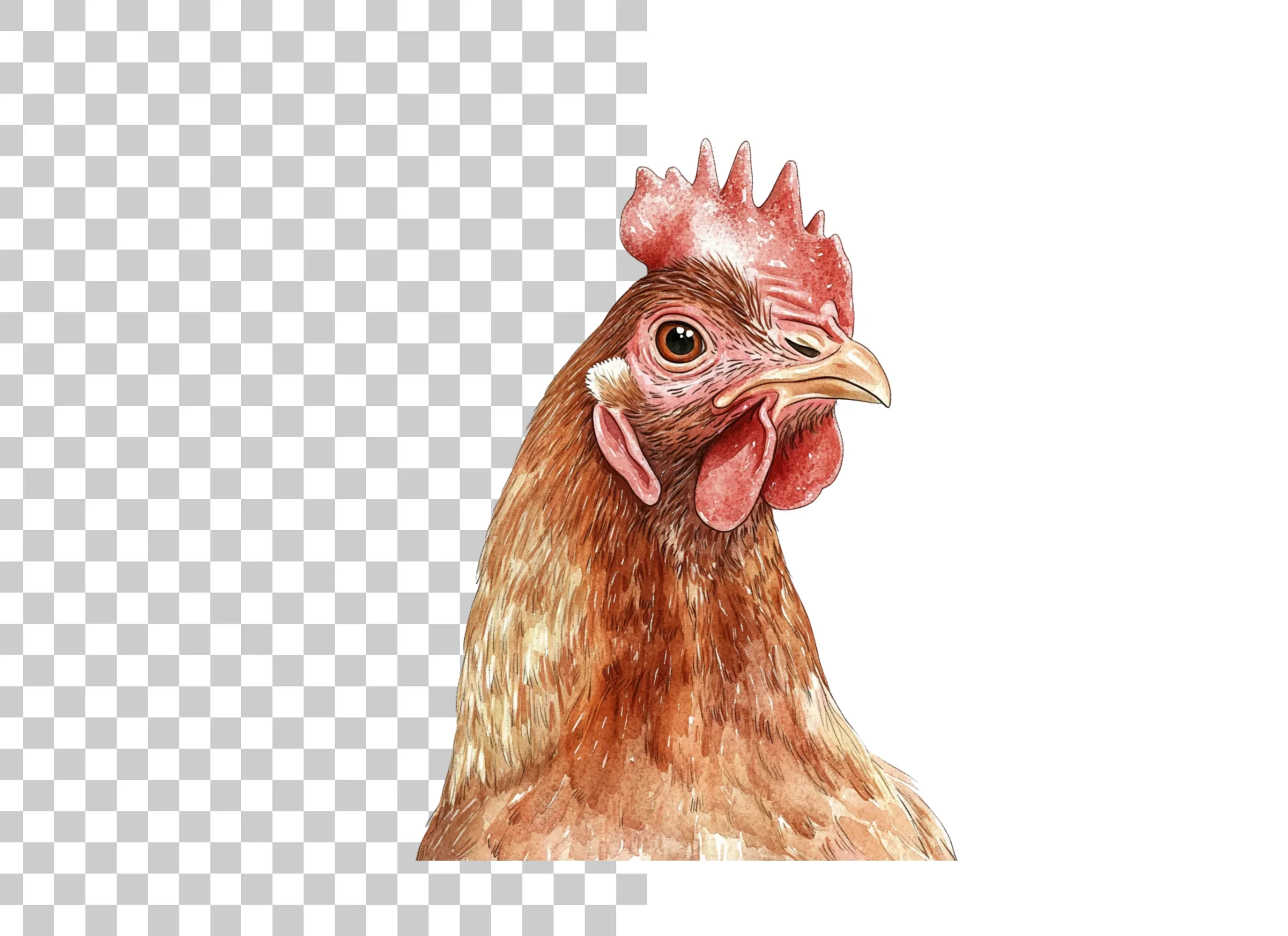Detailed Hen Head Clipart Bundle - Image 2