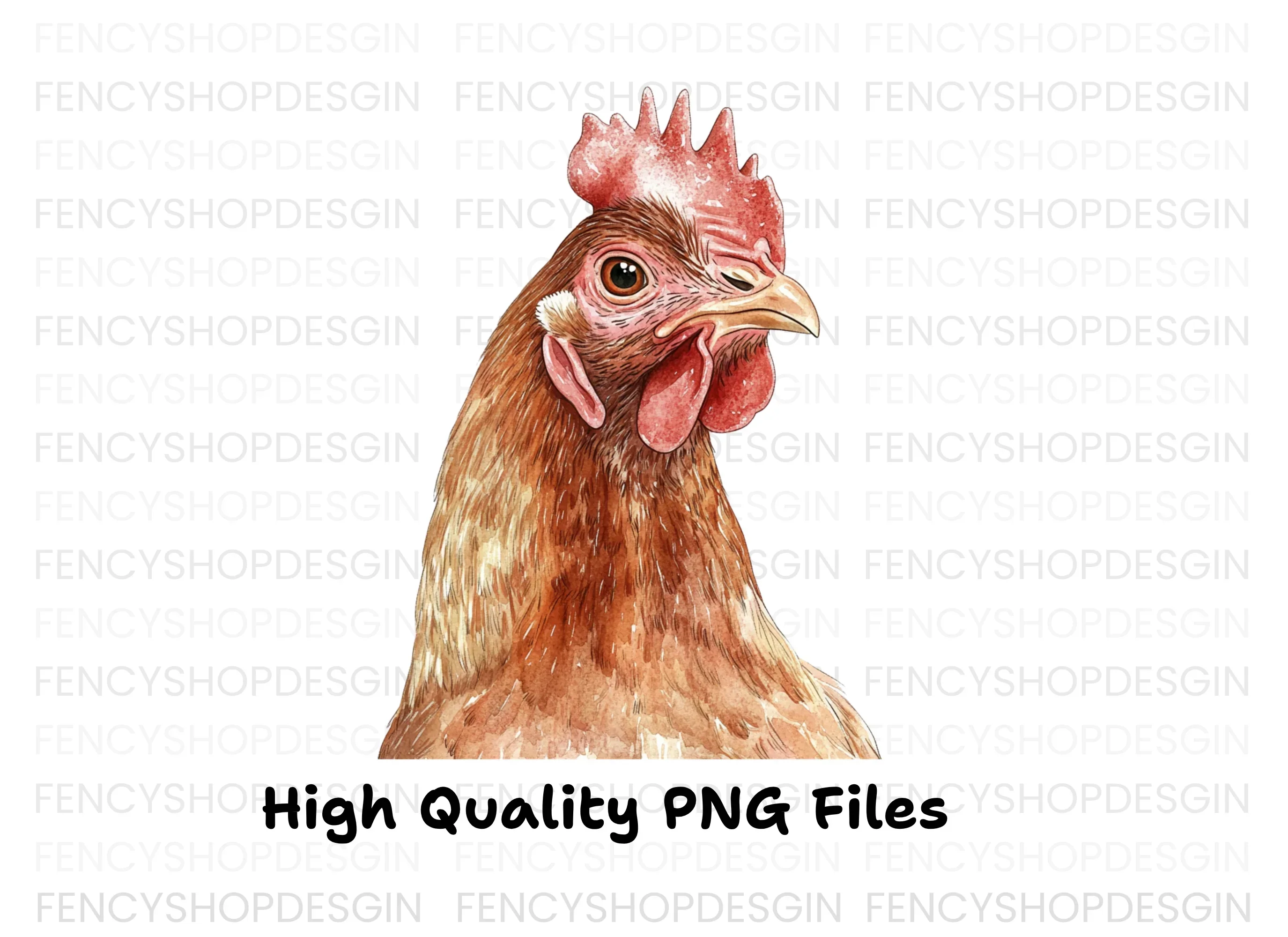 Detailed Hen Head Clipart Bundle - Image 3