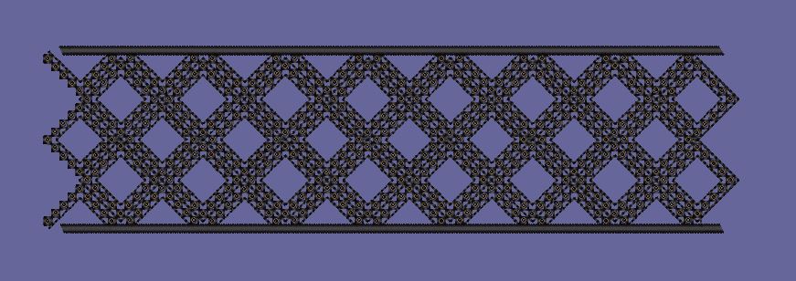 Diamond Lattice Industrial Grid Border Embroidery Design