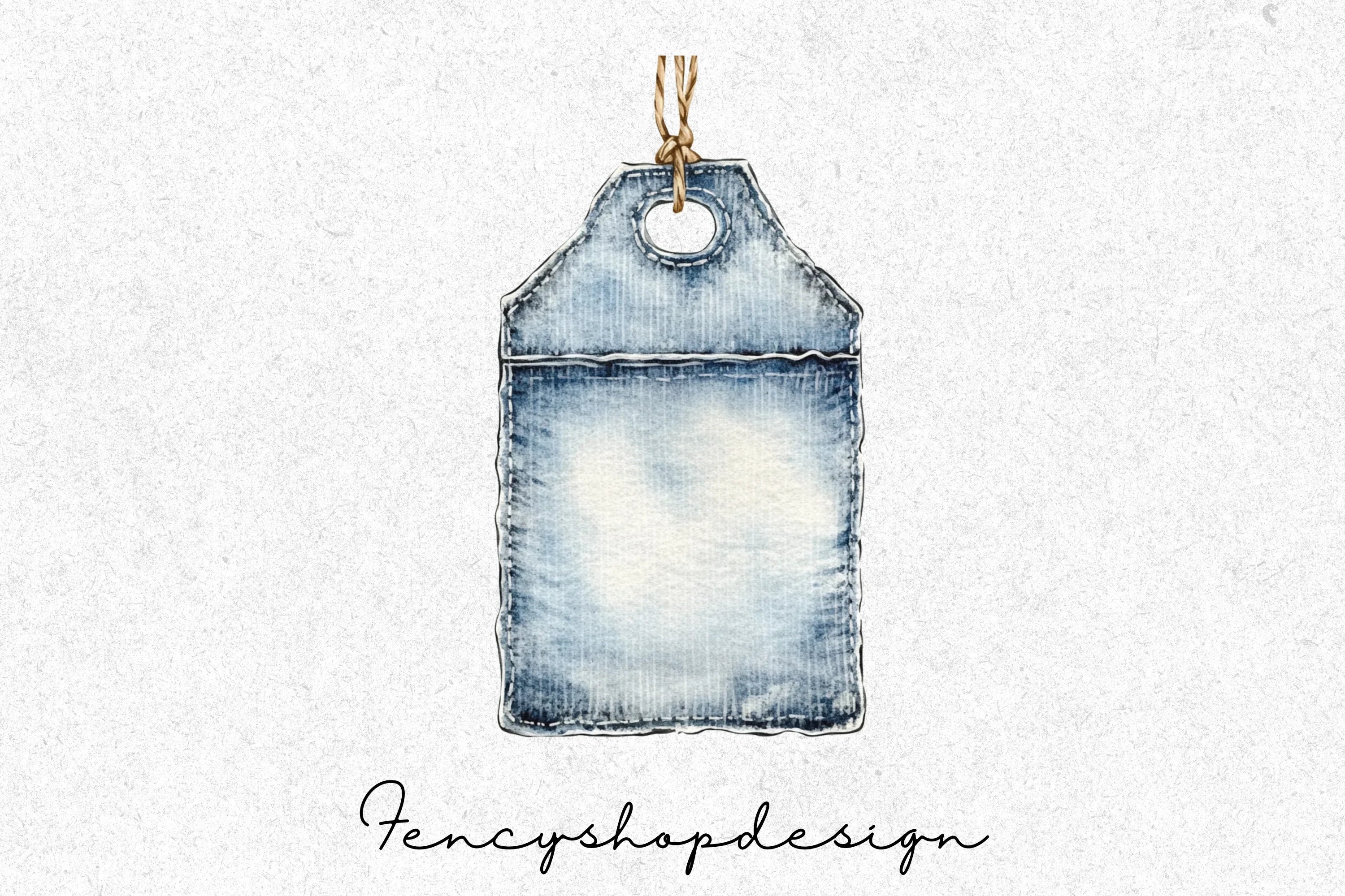 Distressed Denim Tags Clipart Bundle - Image 2
