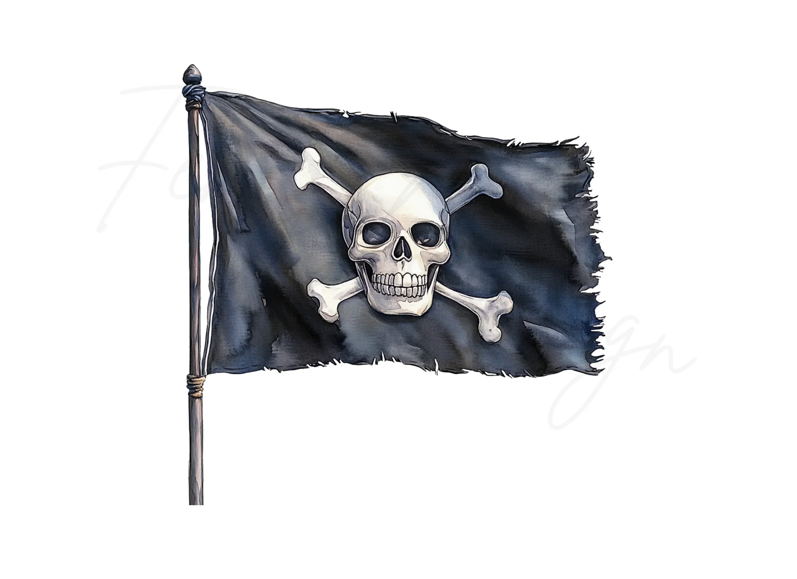 Distressed Pirate Flag Clipart Bundle - Image 3