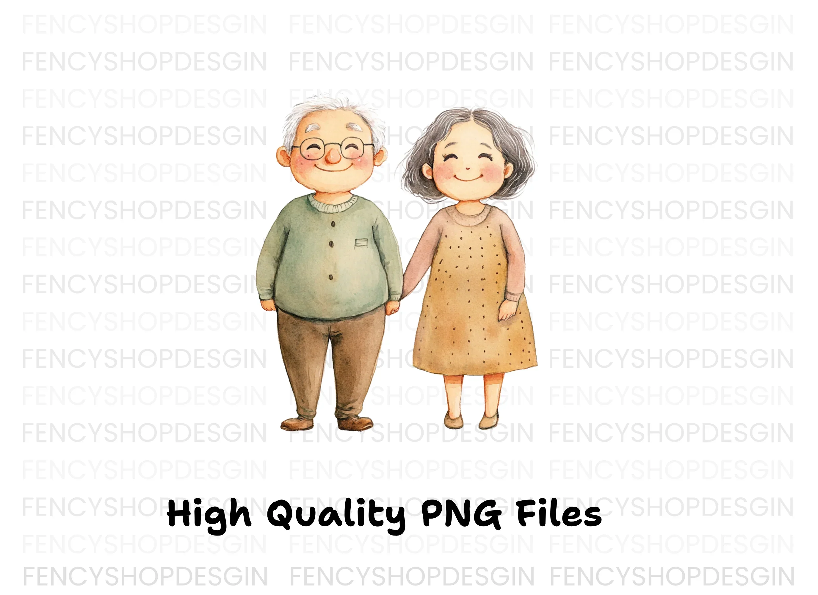 Diverse Elderly Couples Clipart Bundle - Image 3