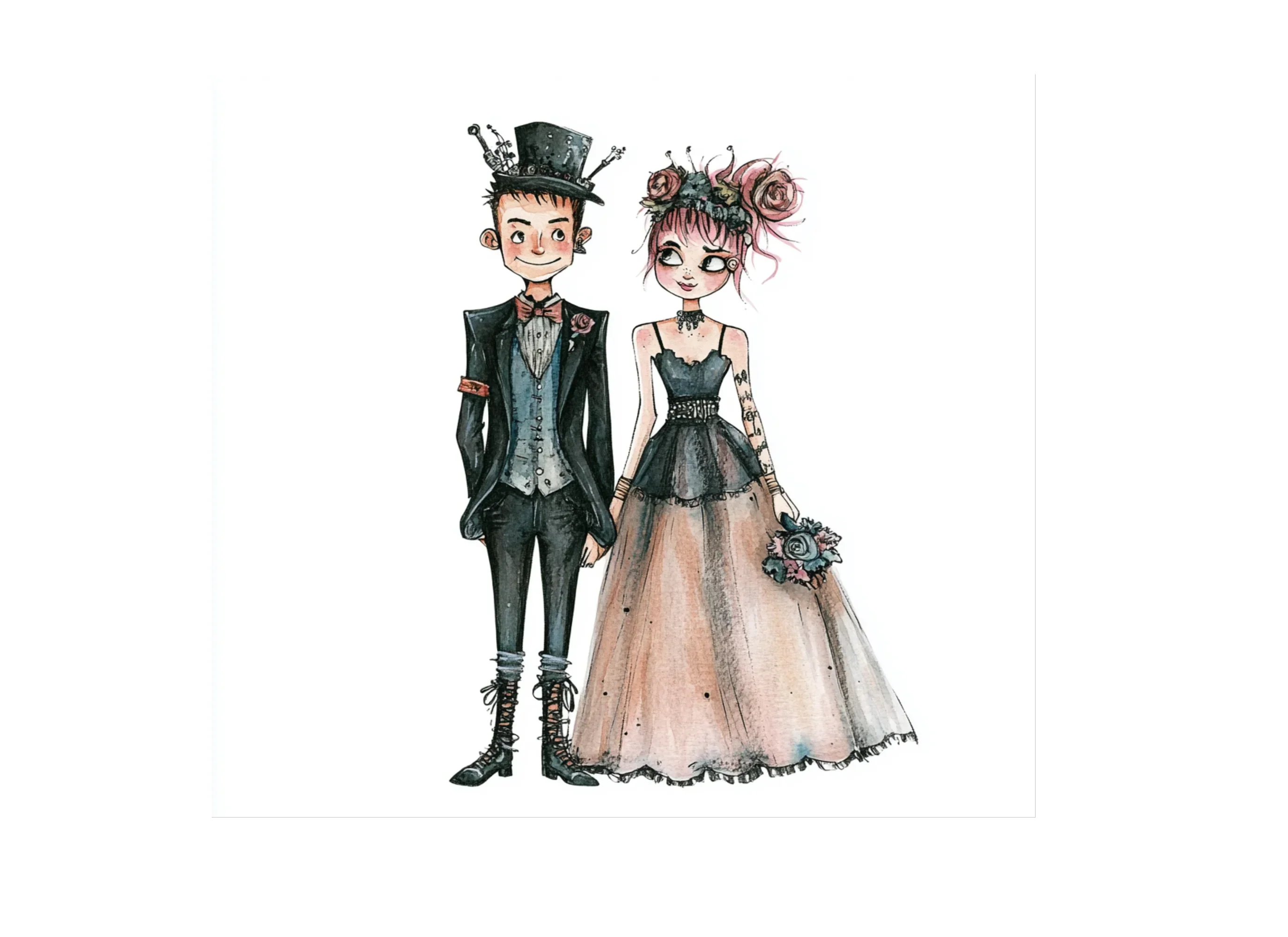 Diverse Wedding Couple Clipart Bundle - Image 2